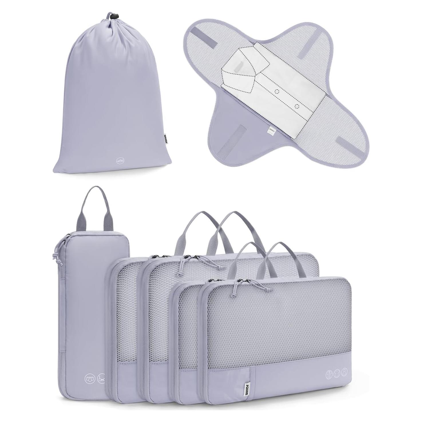 Set de Cubos de Compresión WANDF 7 Piezas para Viajes