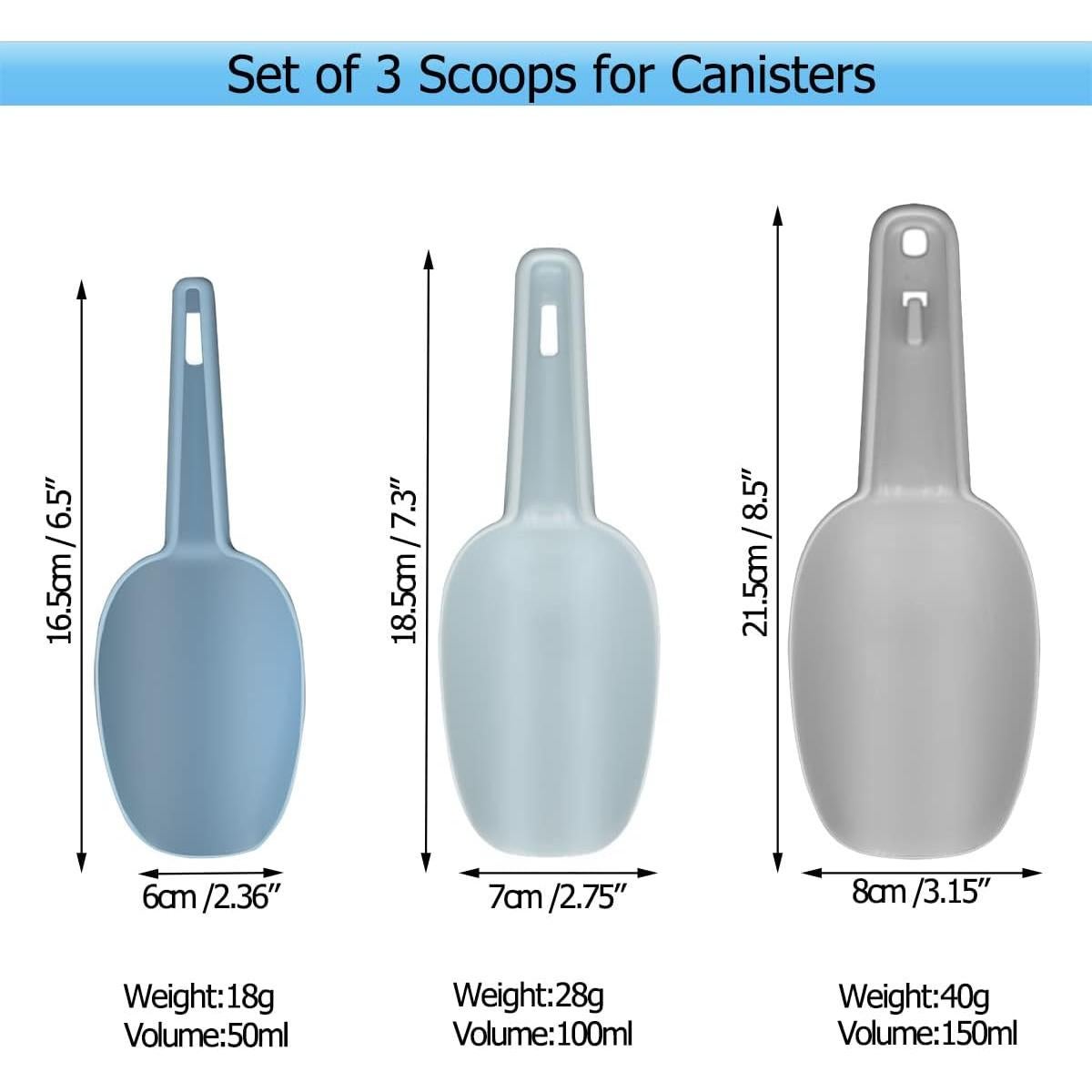 Juego de cucharas de plástico MASTEYMOH 50ml/100ml/150ml