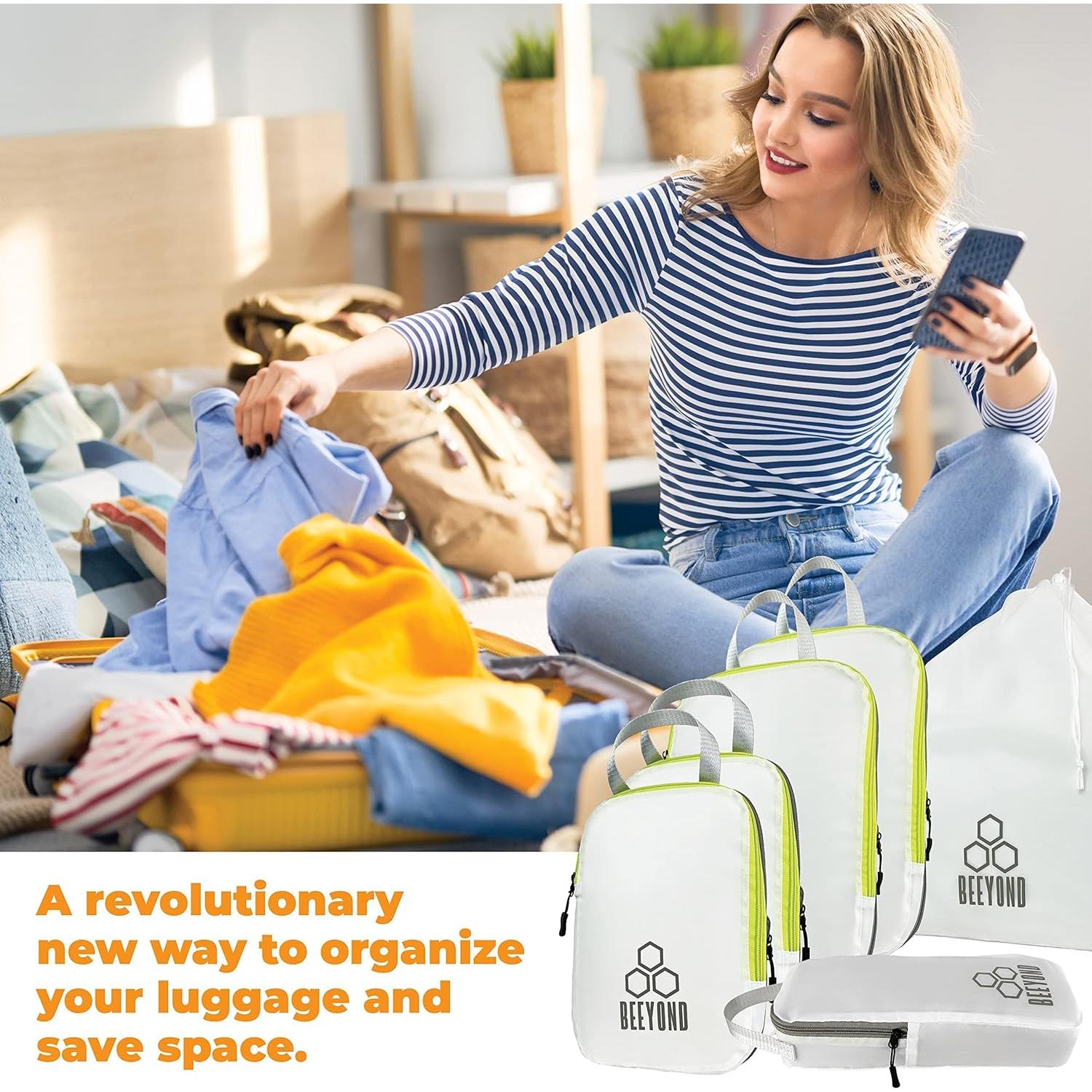 Juego de Cubos de Compresión Beeyond - 6 Piezas para Viaje