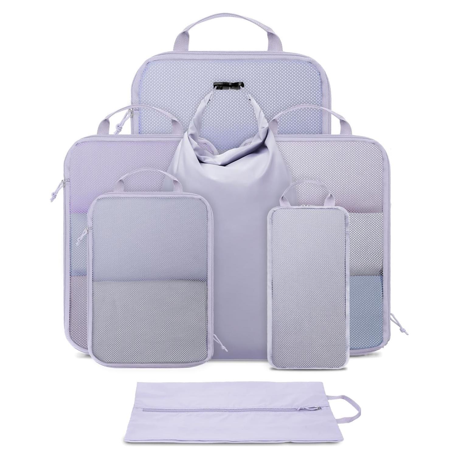 Set de 7 Cubos de Compresión para Viaje Ceneda - Gris Púrpura