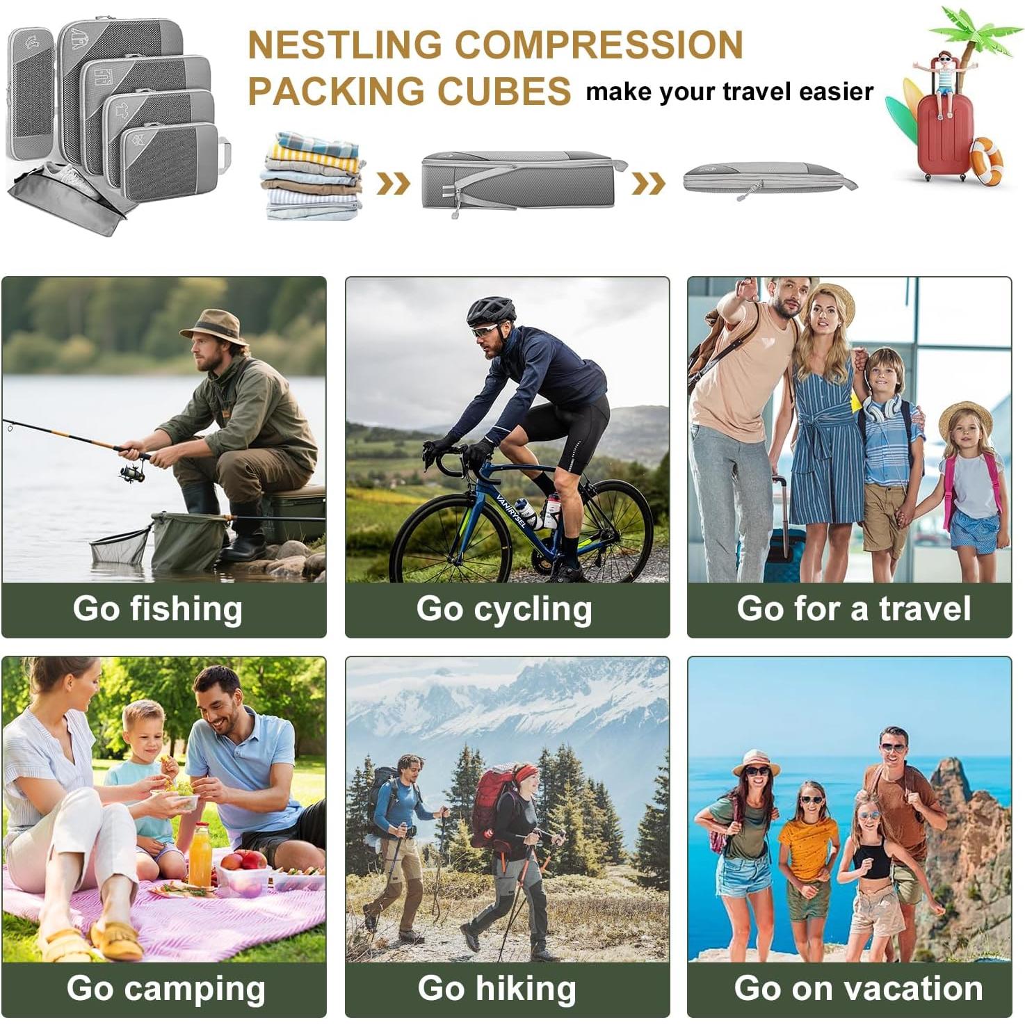 Set de 6 Cubos de Compresión Nestling para Empacar 0.58 kg