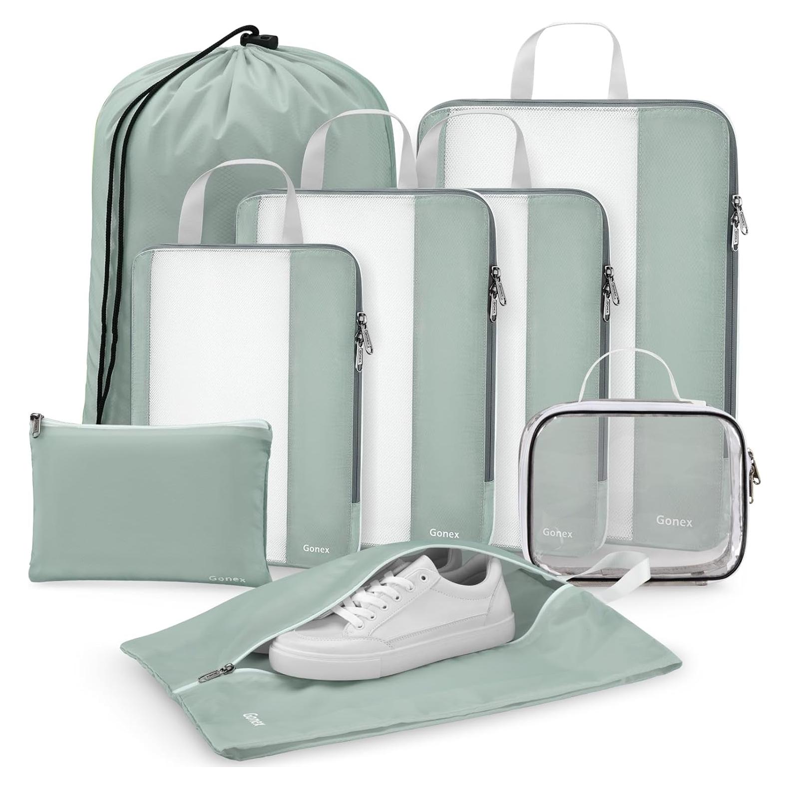 Gonex 8 Set Cubos de Compresión para Empaque de Viaje Gris