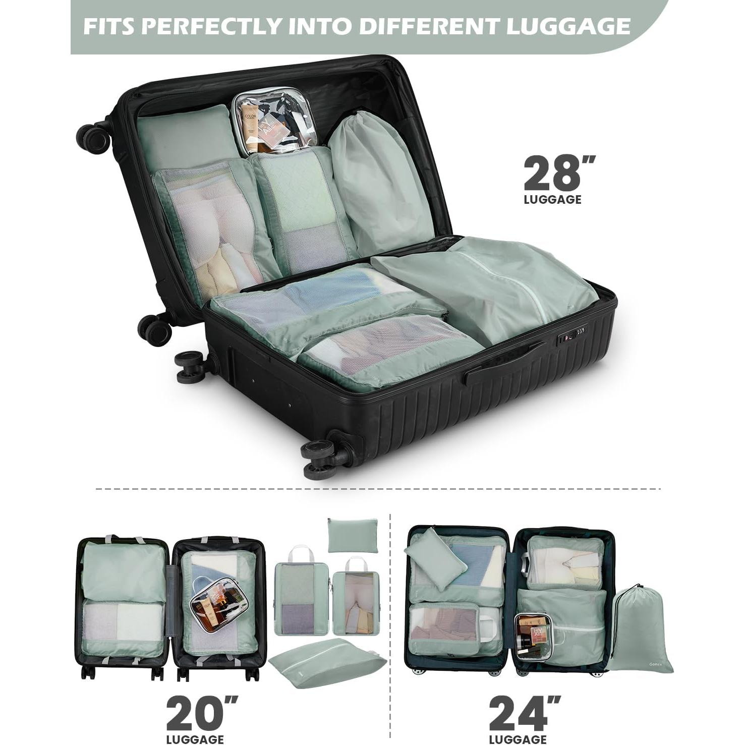 Gonex 8 Set Cubos de Compresión para Empaque de Viaje Gris