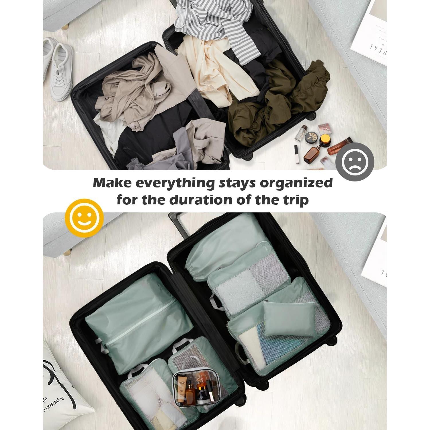 Gonex 8 Set Cubos de Compresión para Empaque de Viaje Gris