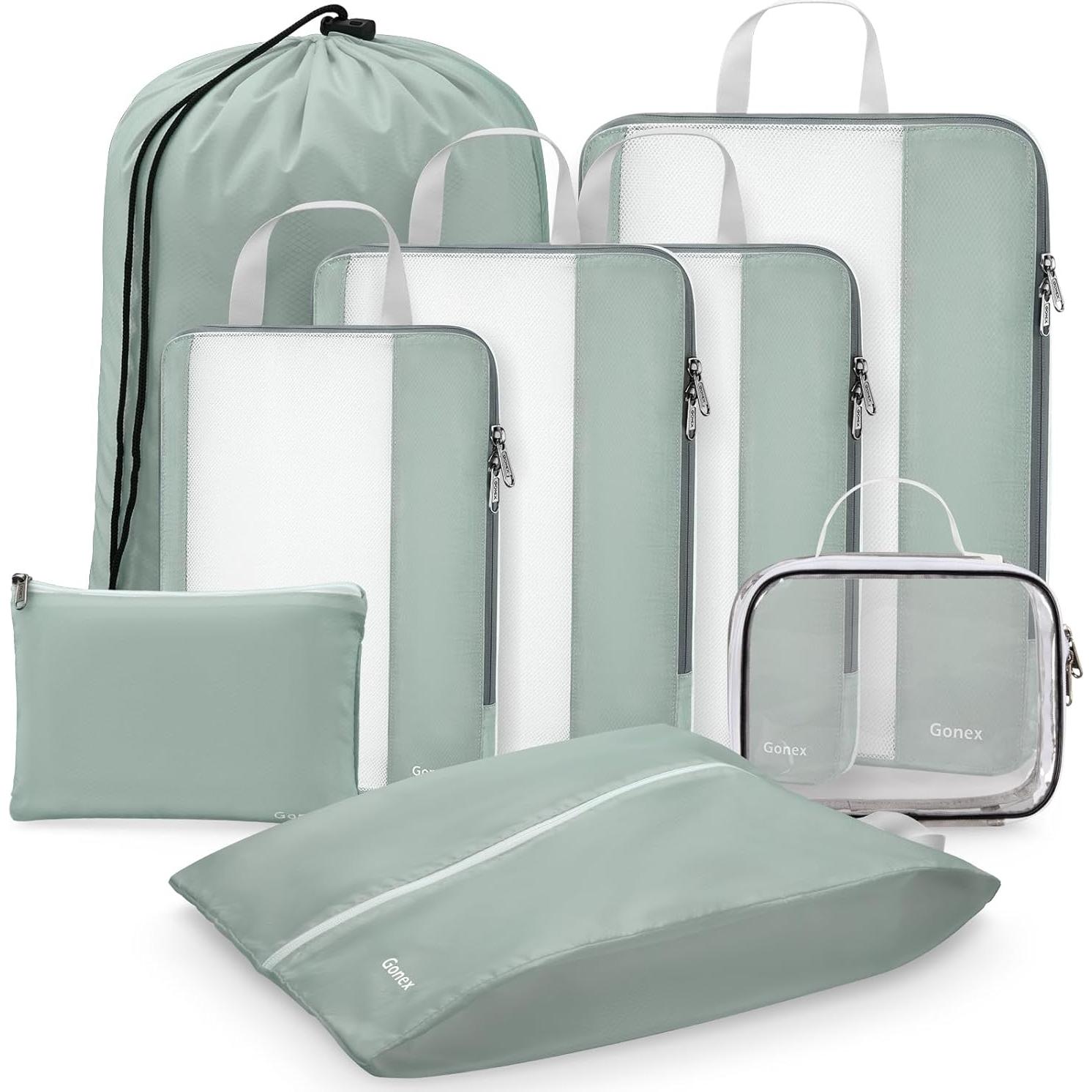 Gonex 8 Set Cubos de Compresión para Empaque de Viaje Gris