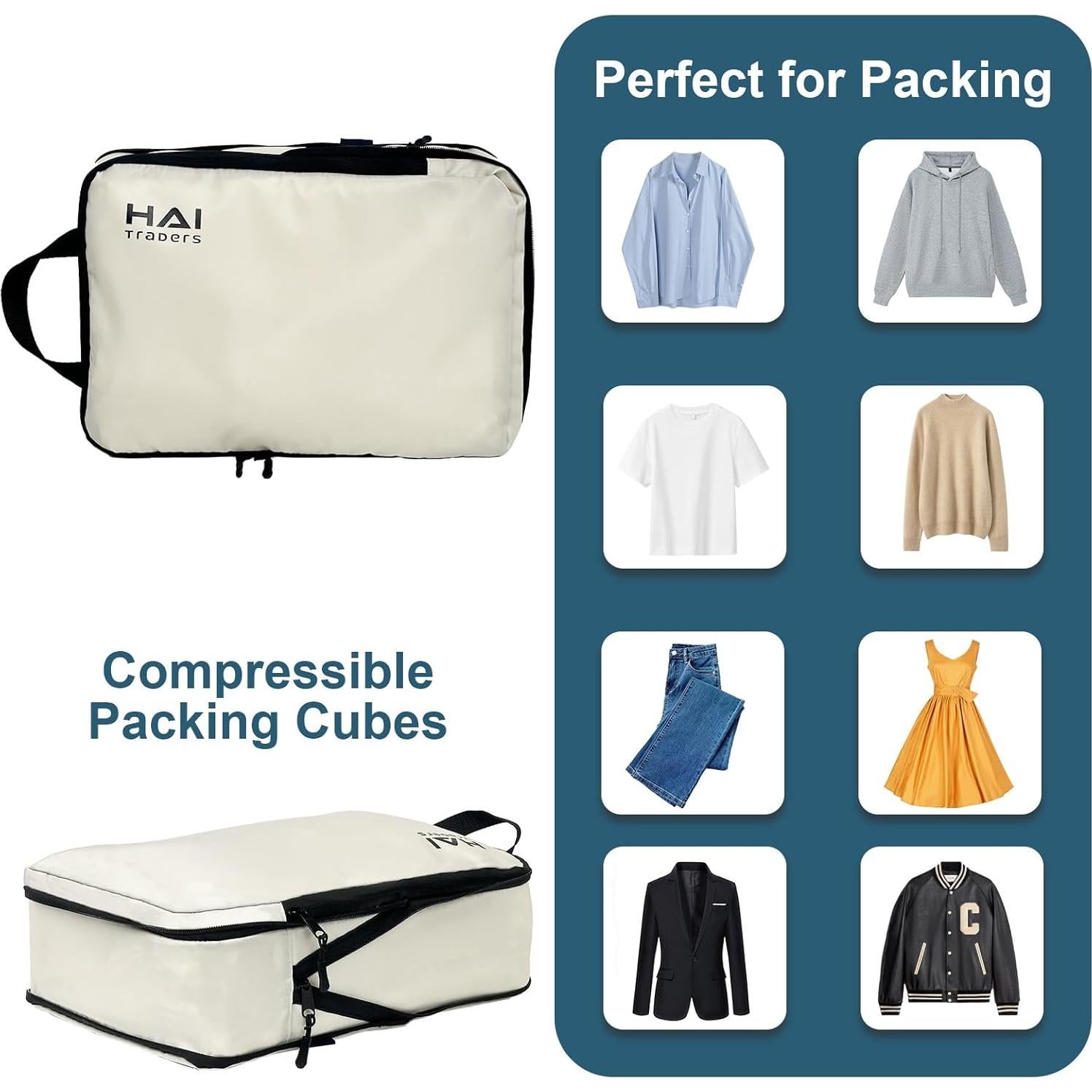 Cubos de Compresión HAI TRADERS para Empacar Ropa - 3 Piezas