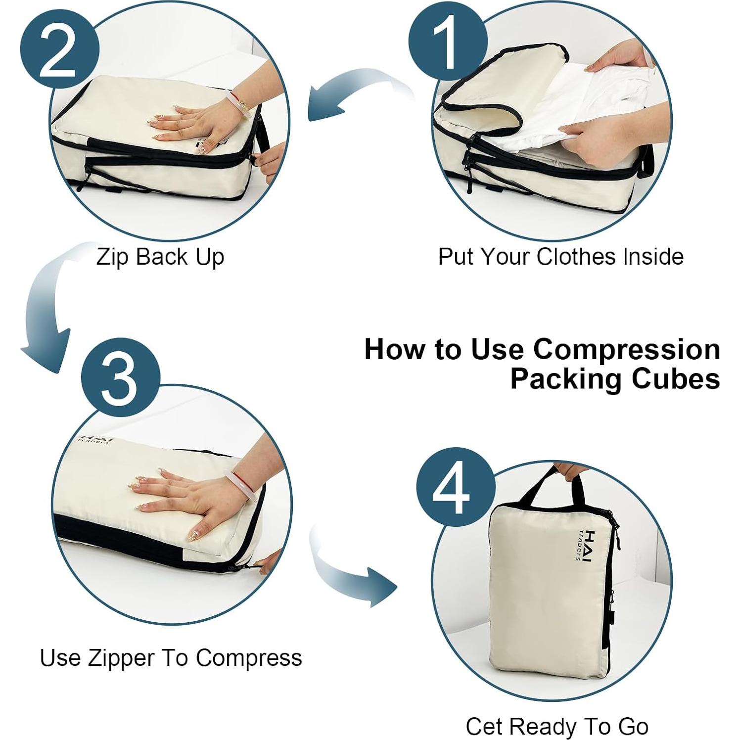 Cubos de Compresión HAI TRADERS para Empacar Ropa - 3 Piezas