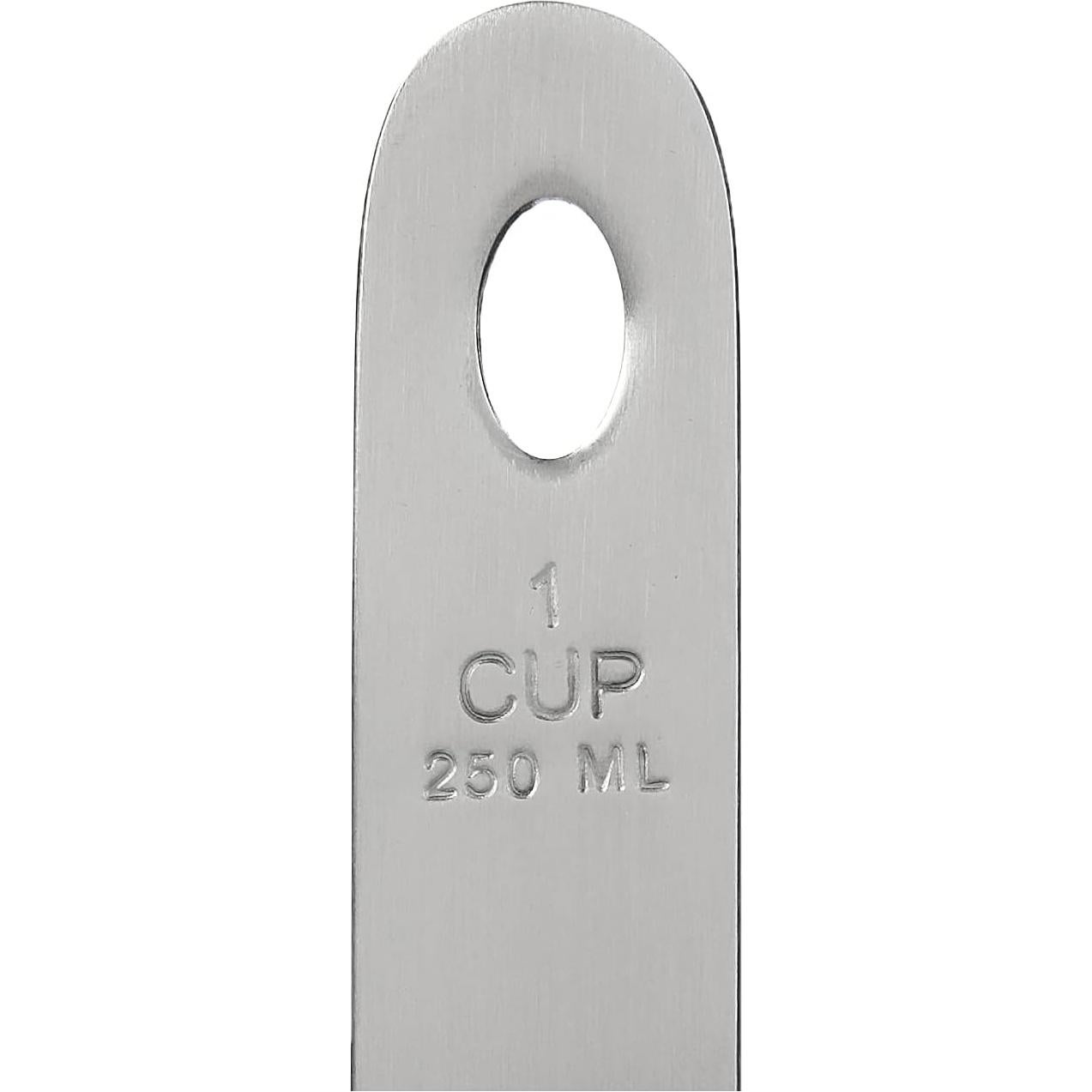 Juego de 4 Tazas Medidoras Norpro Acero Inoxidable con Equivalentes Métricos