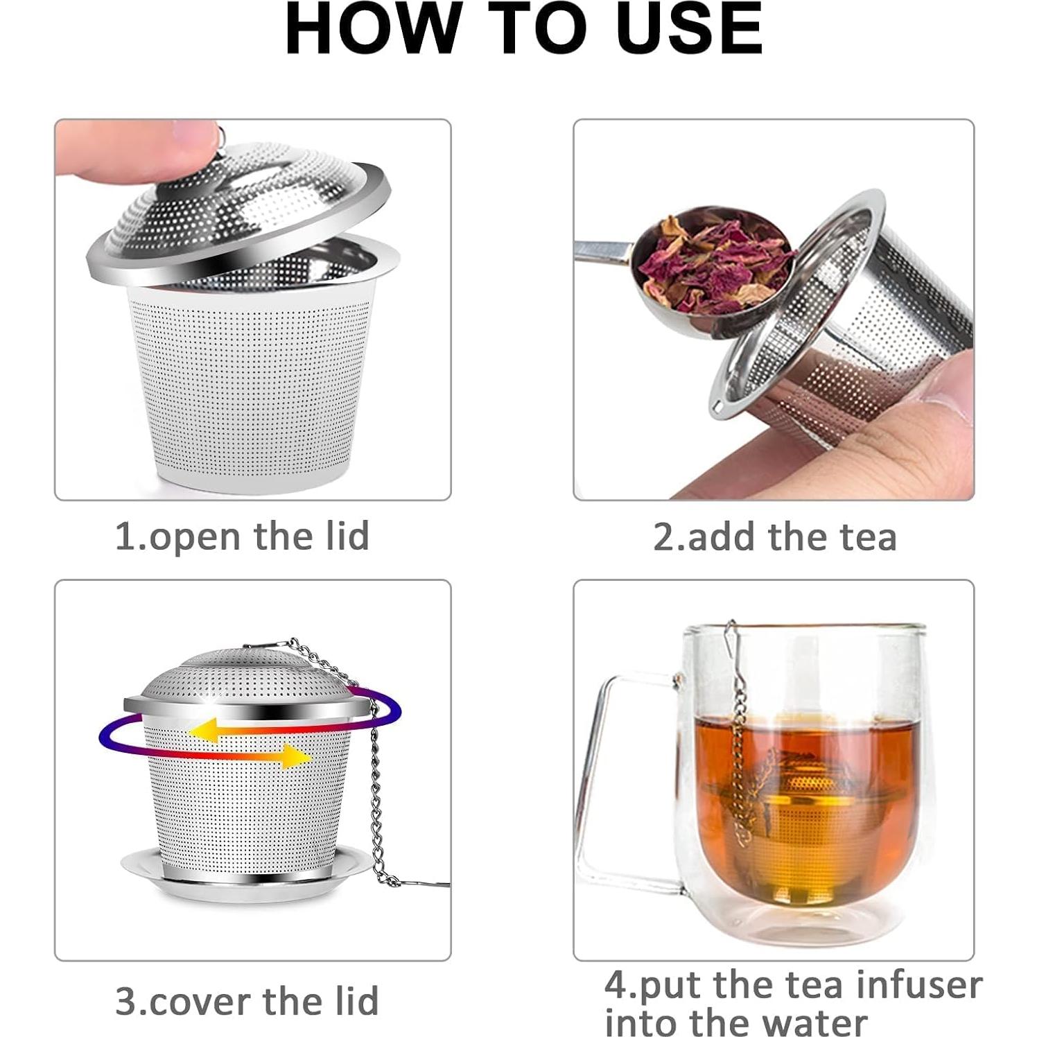 Juego de Infusores de Té Numola - Acero Inoxidable Reutilizables