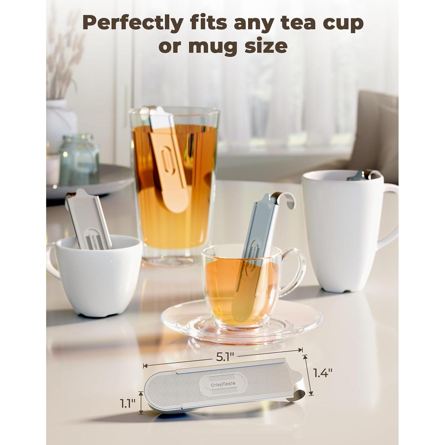 Infusor de Té Suelto CrispTaste 2-en-1 Acero Inoxidable 304