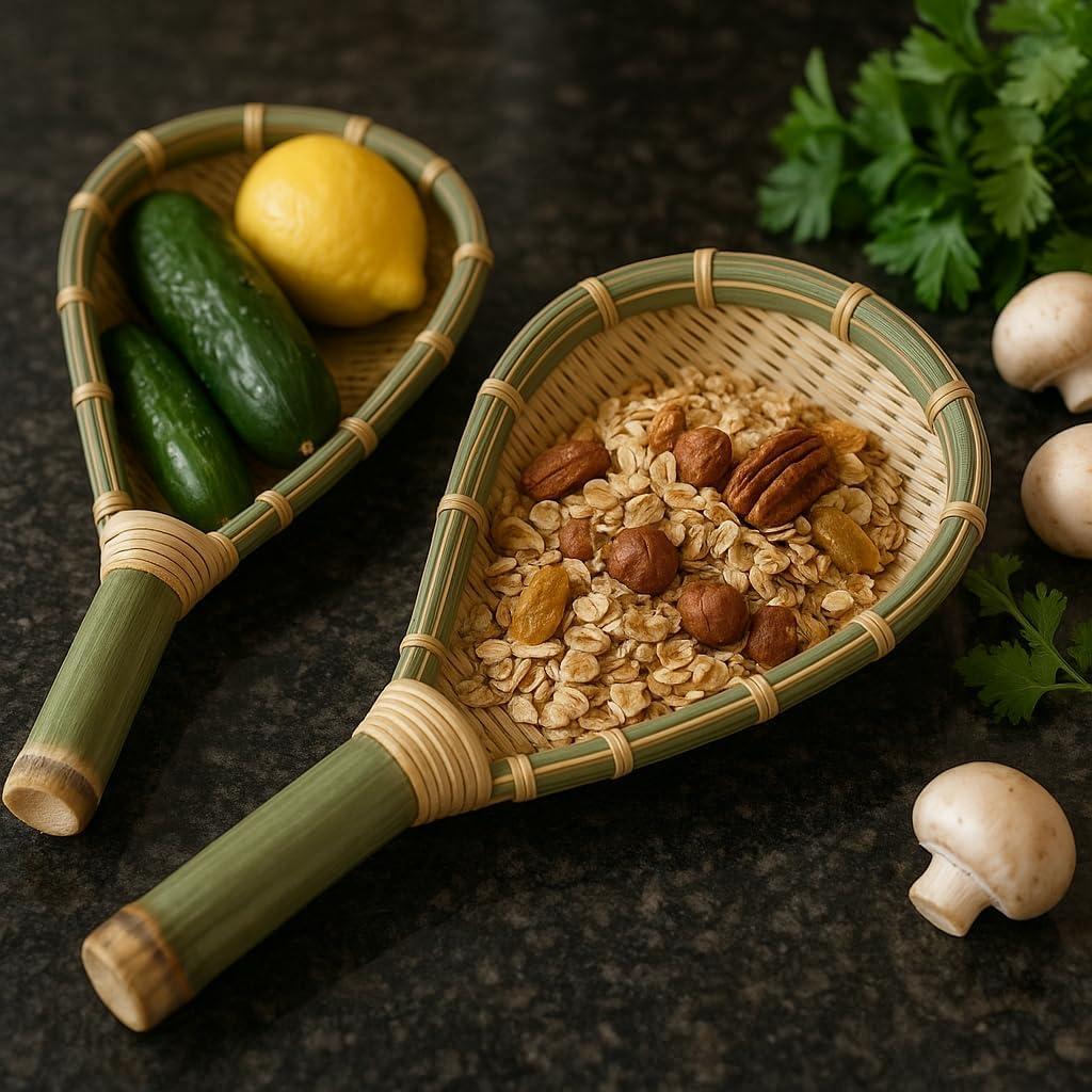 Colador de Arroz de Bambú Coolcapis - Cucharón Ecológico 25cm, 33cm, 40cm