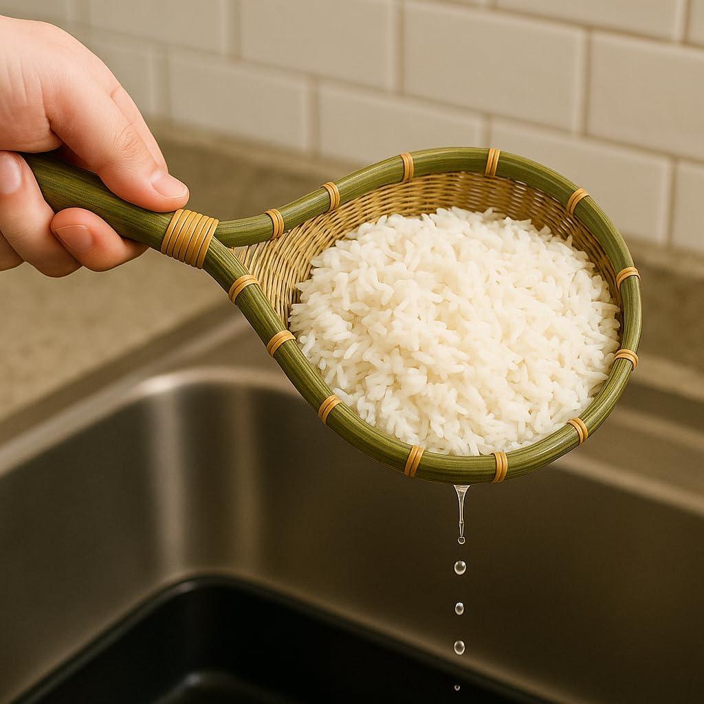 Colador de Arroz de Bambú Coolcapis - Cucharón Ecológico 25cm, 33cm, 40cm