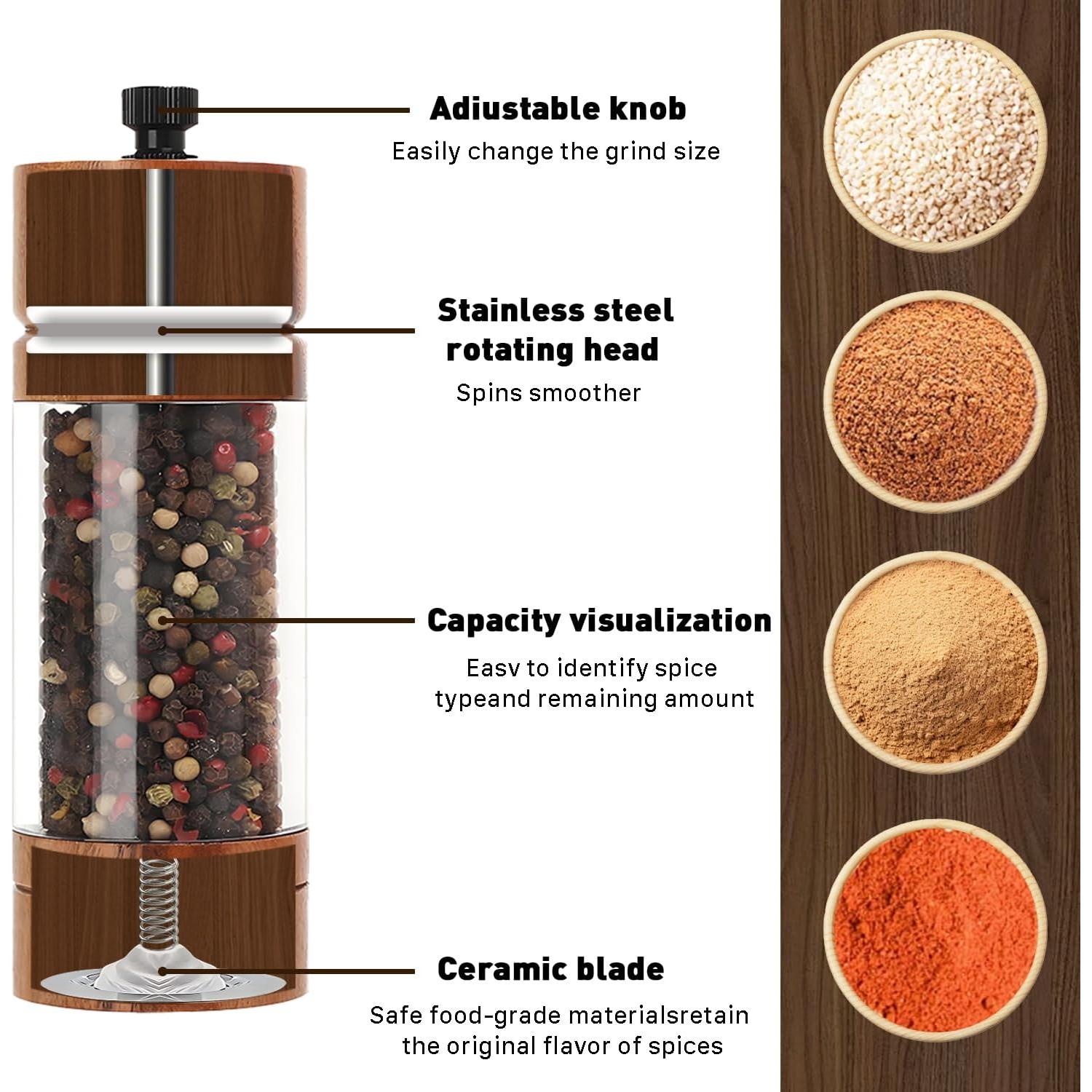 Juego de Molinillos de Sal y Pimienta FUSHUI de Madera 19.8 cm