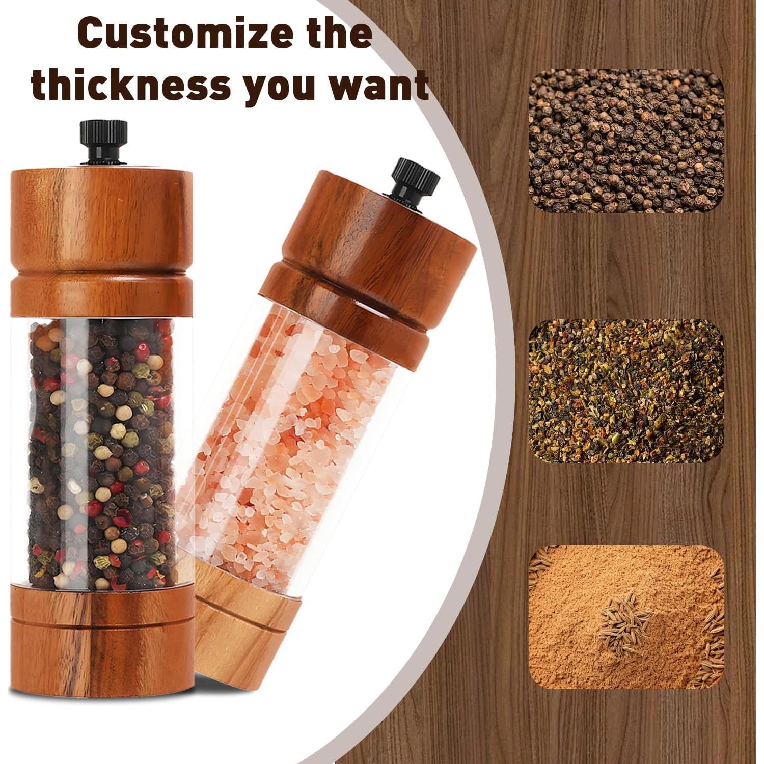 Juego de Molinillos de Sal y Pimienta FUSHUI de Madera 19.8 cm