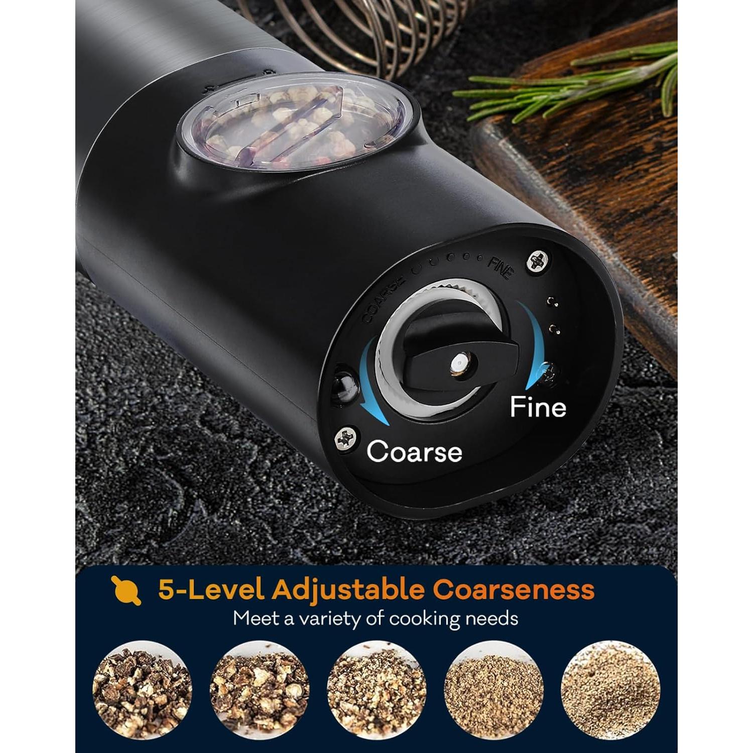 Juego de Molinillos Eléctricos de Sal y Pimienta TasteTwirl