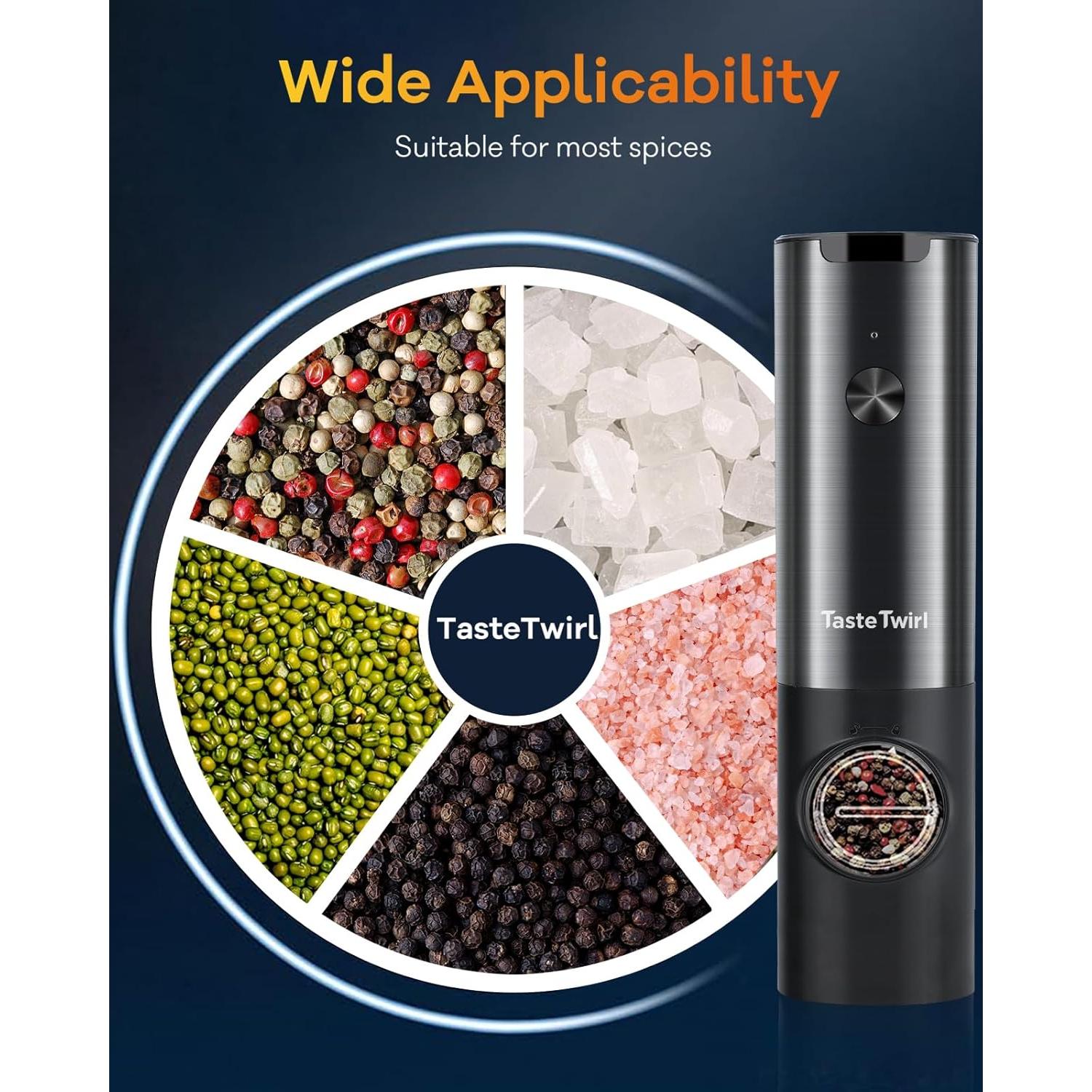 Juego de Molinillos Eléctricos de Sal y Pimienta TasteTwirl