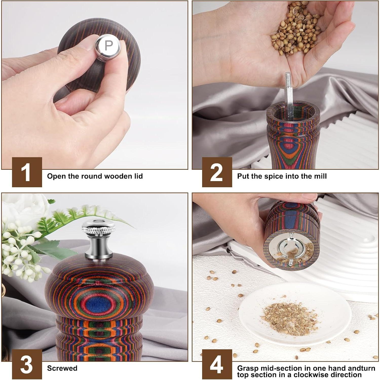 Molino de Pimienta MYRAINBOW Pakkawood 17.78 cm Ajustable