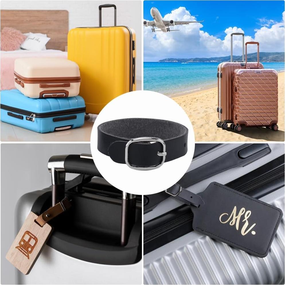 10 Piezas Etiquetas de Equipaje de Cuero PU GORGECRAFT Ajustables