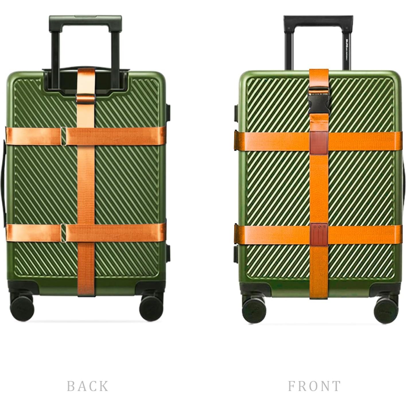 Correas de Equipaje Linpr Doble Cruz Naranja Ajustables