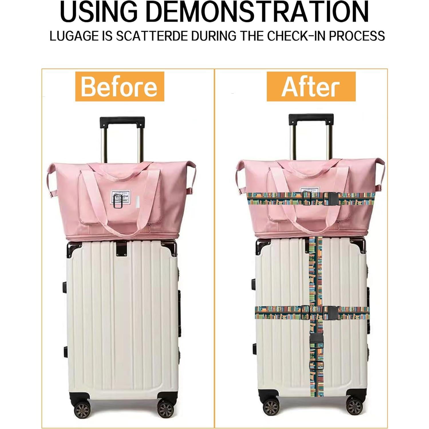 Correas de Equipaje Ajustables ASJHFDIR - Patrón de Libro Lindo