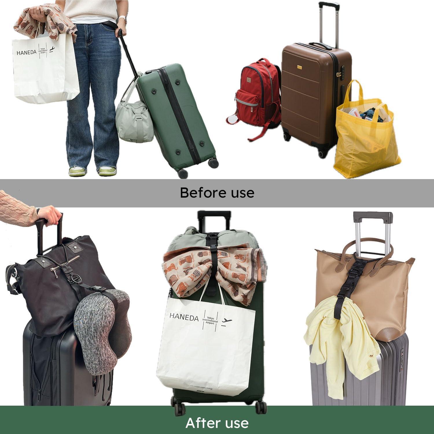 Correas de Equipaje 2-en-1 Veromark Nylon Ajustables 20kg Negro