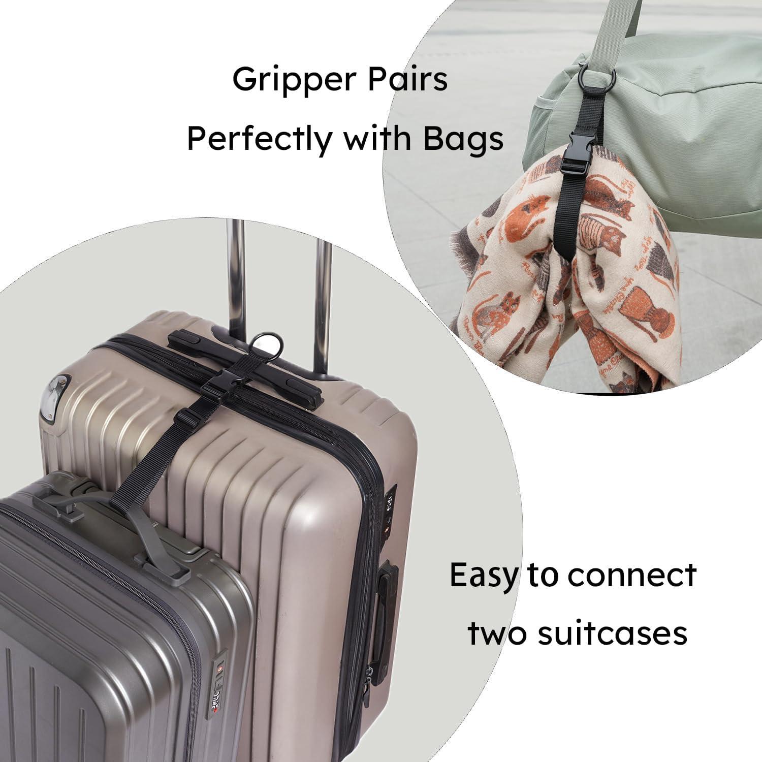 Correas de Equipaje 2-en-1 Veromark Nylon Ajustables 20kg Negro