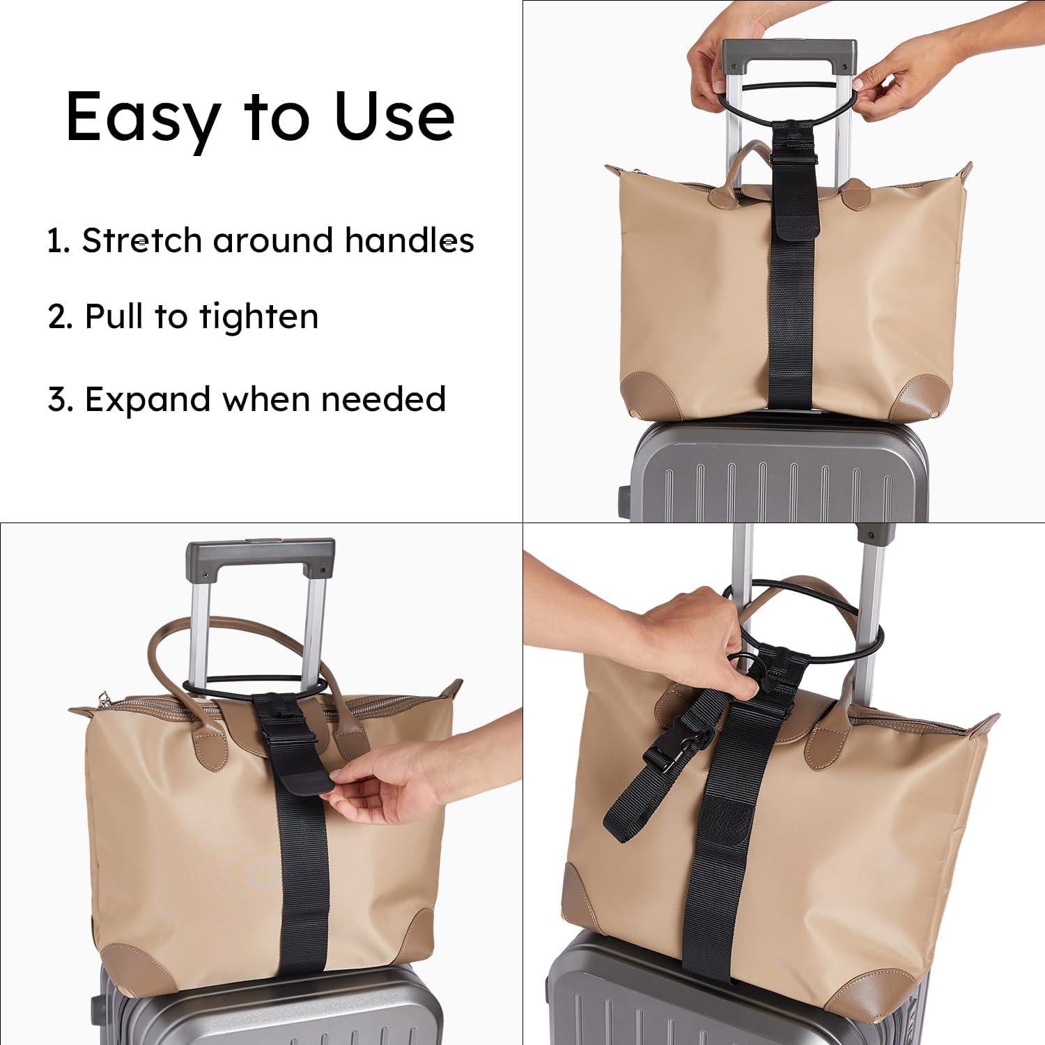 Correas de Equipaje 2-en-1 Veromark Nylon Ajustables 20kg Negro