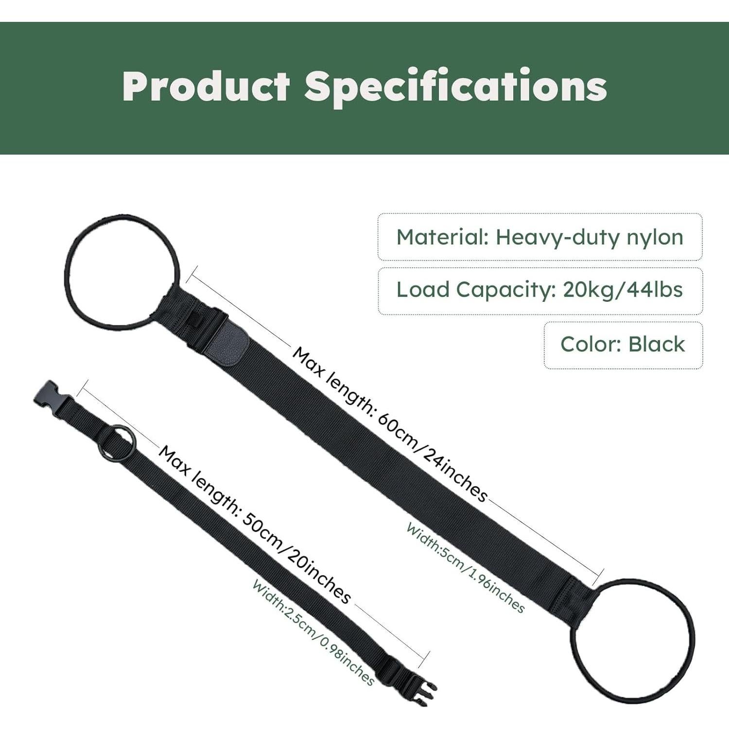 Correas de Equipaje 2-en-1 Veromark Nylon Ajustables 20kg Negro