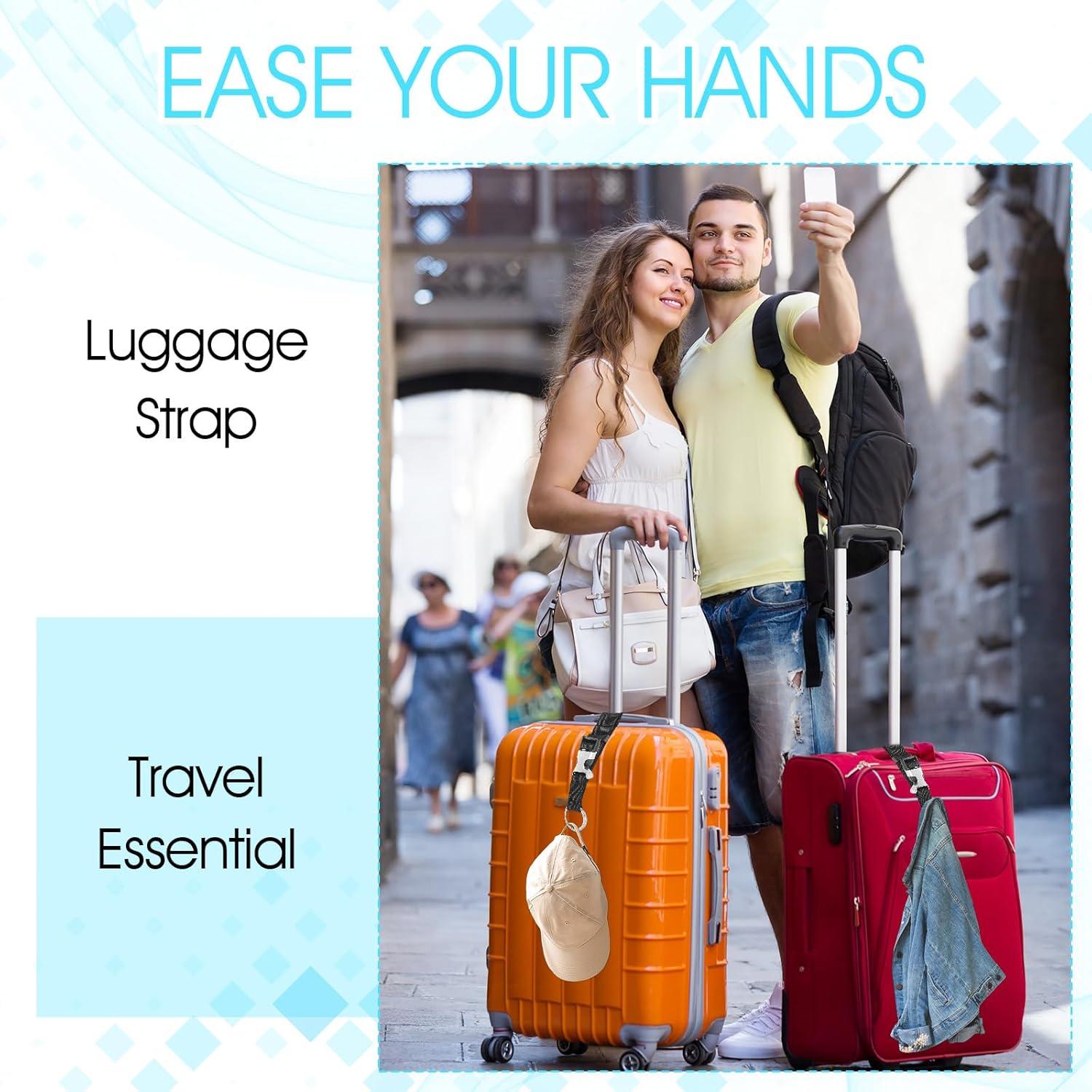 3 Correas de Equipaje Ajustables Ymapinc Negras para Maletas