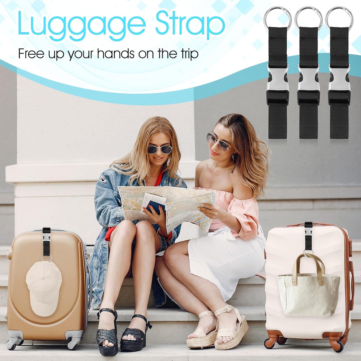 3 Correas de Equipaje Ajustables Ymapinc Negras para Maletas