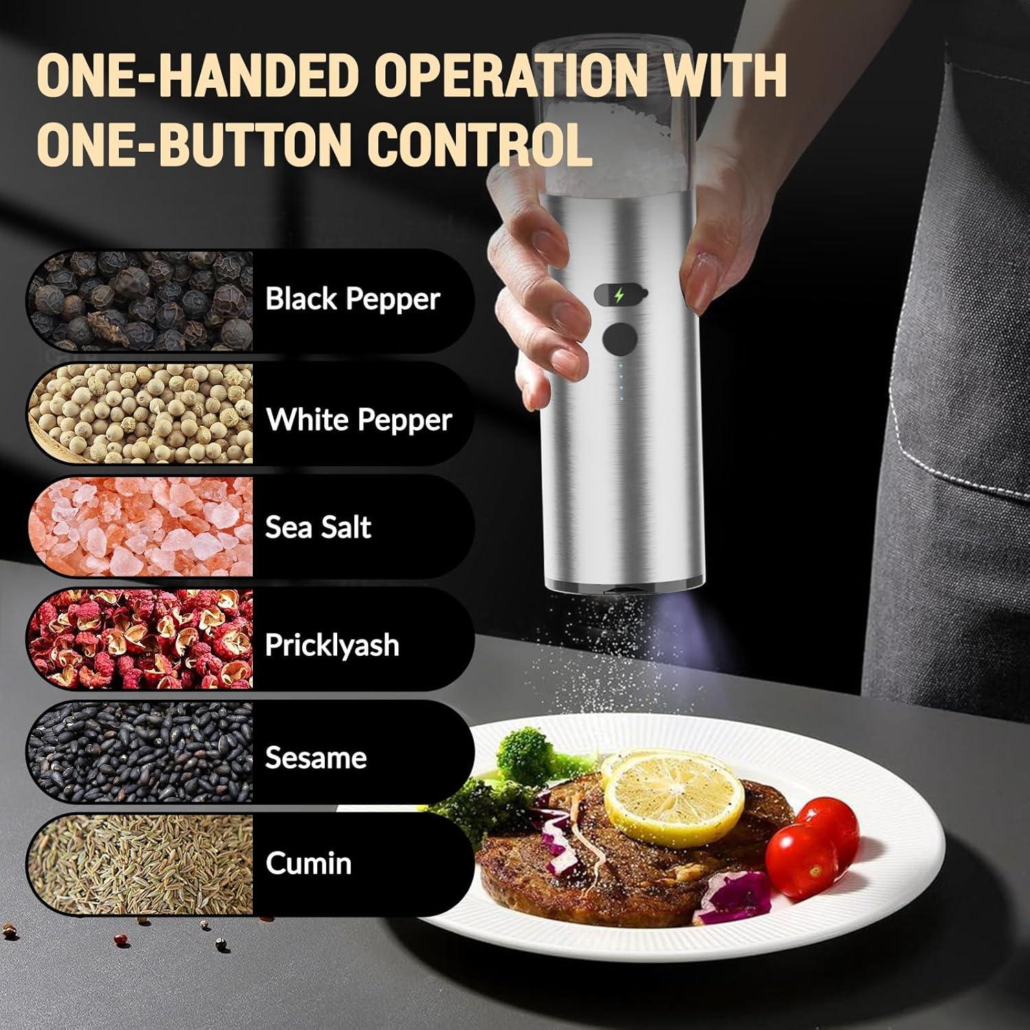 Juego de Molinillos Eléctricos de Sal y Pimienta JINGASA 120ml