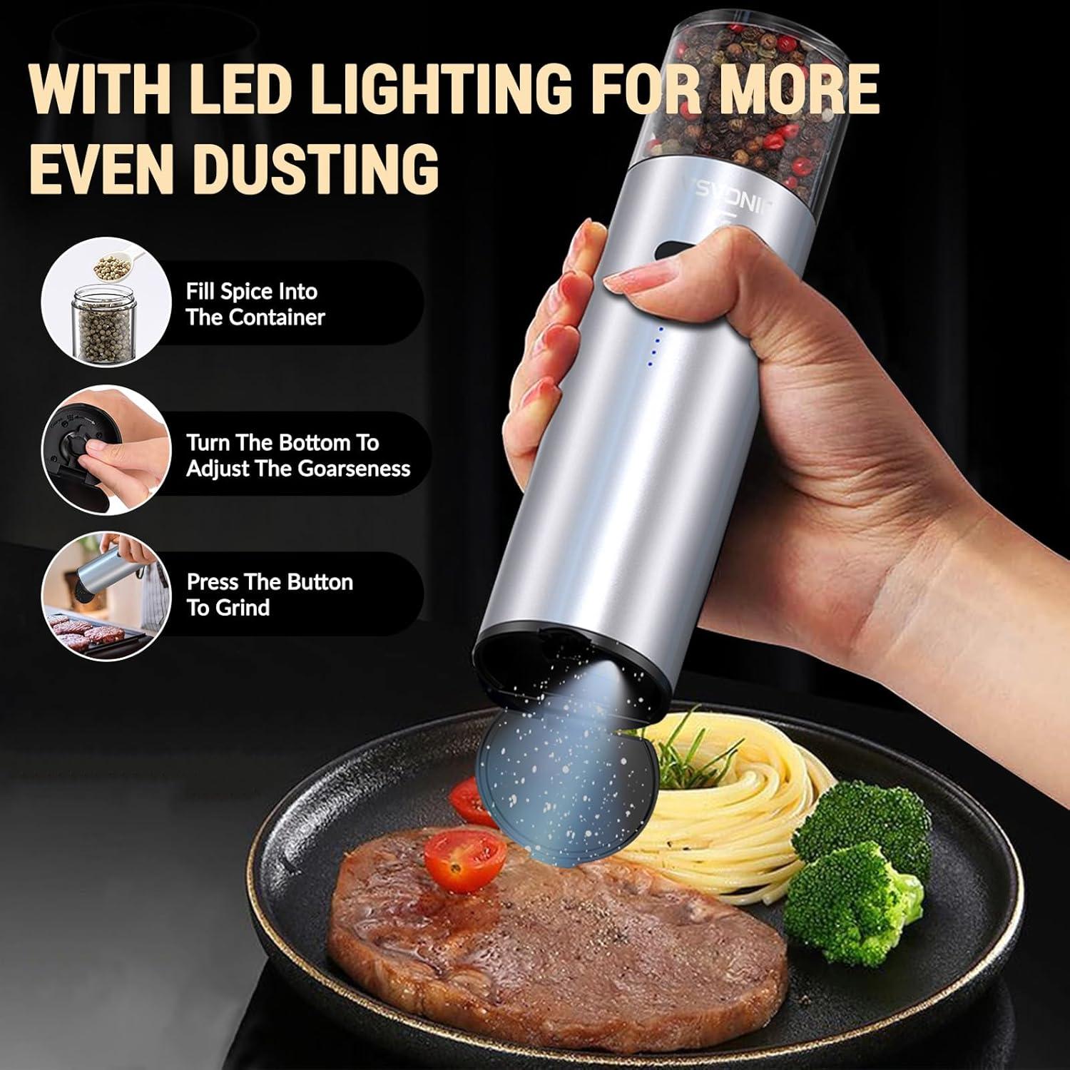 Juego de Molinillos Eléctricos de Sal y Pimienta JINGASA 120ml