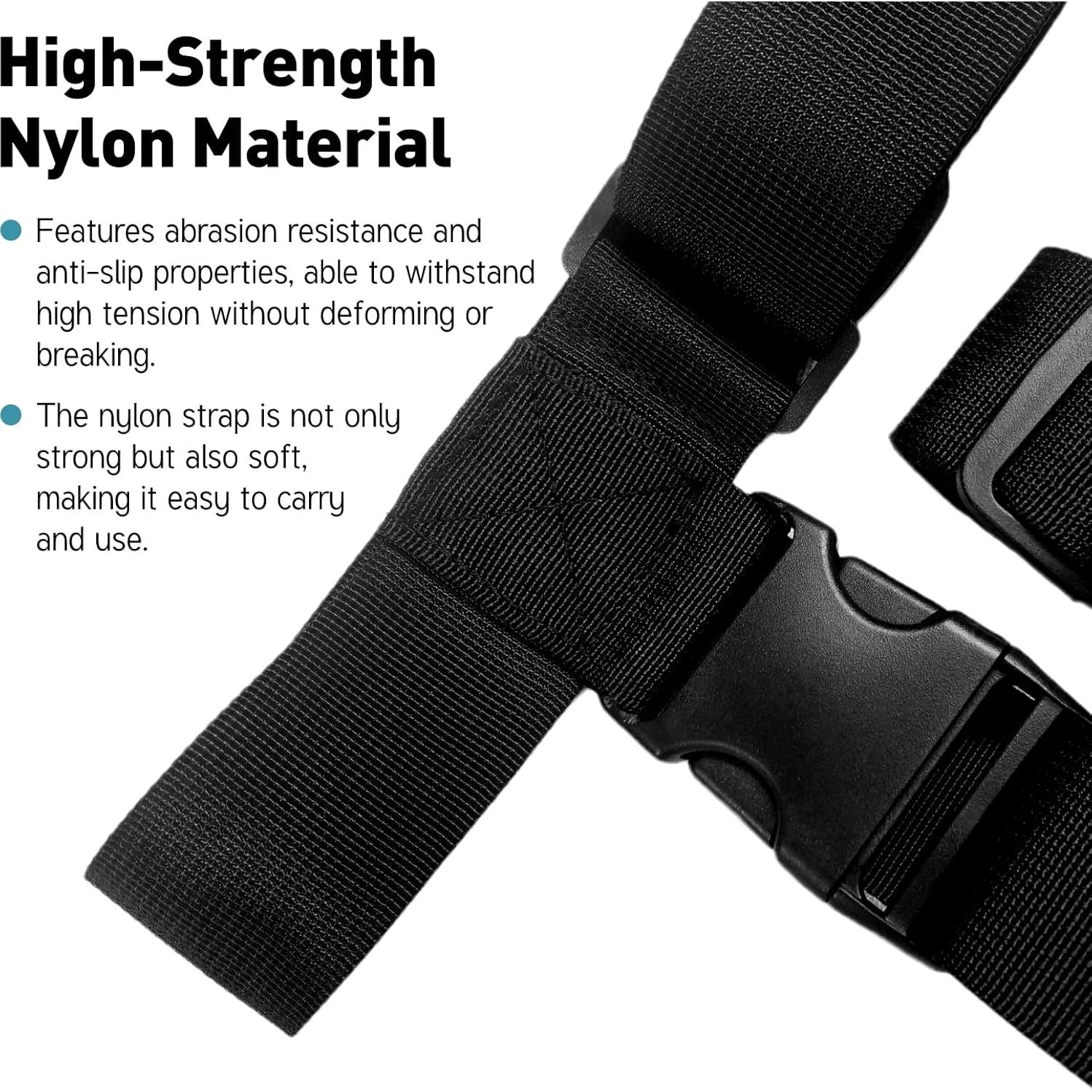 Juego de 2 correas ajustables para equipaje Tienyuu - Nylon negro
