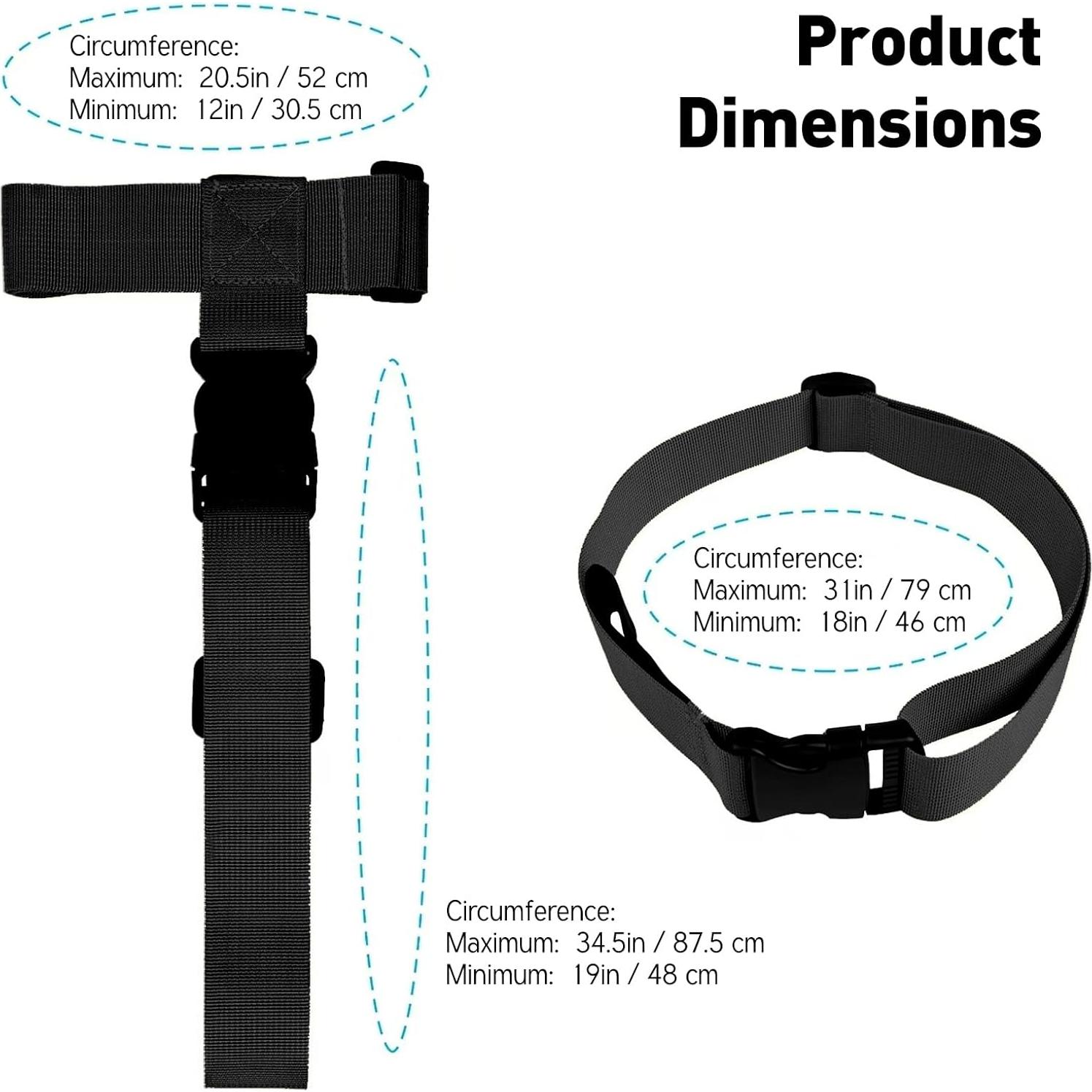 Juego de 2 correas ajustables para equipaje Tienyuu - Nylon negro