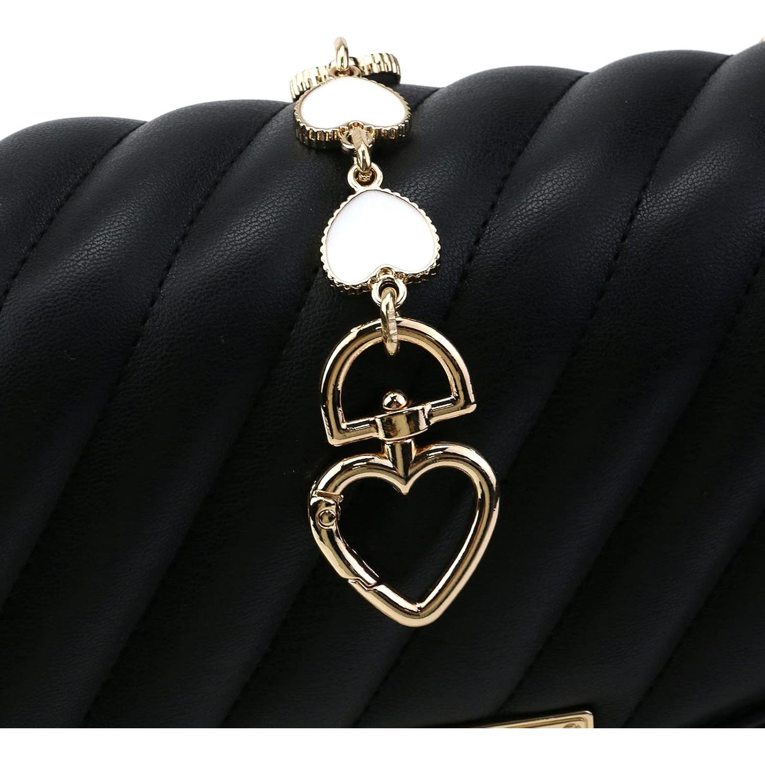 Correa Extensora de Bolsa en Forma de Corazón Blanco Oro - 167x27mm