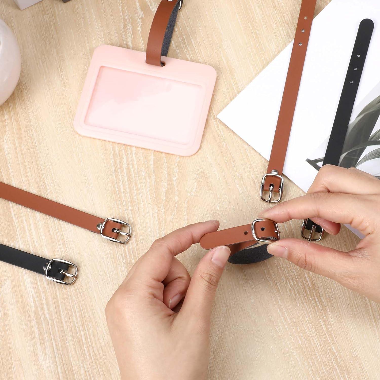 10 Correas de Etiqueta de Equipaje de Cuero Styquenzer - Negro y Marrón