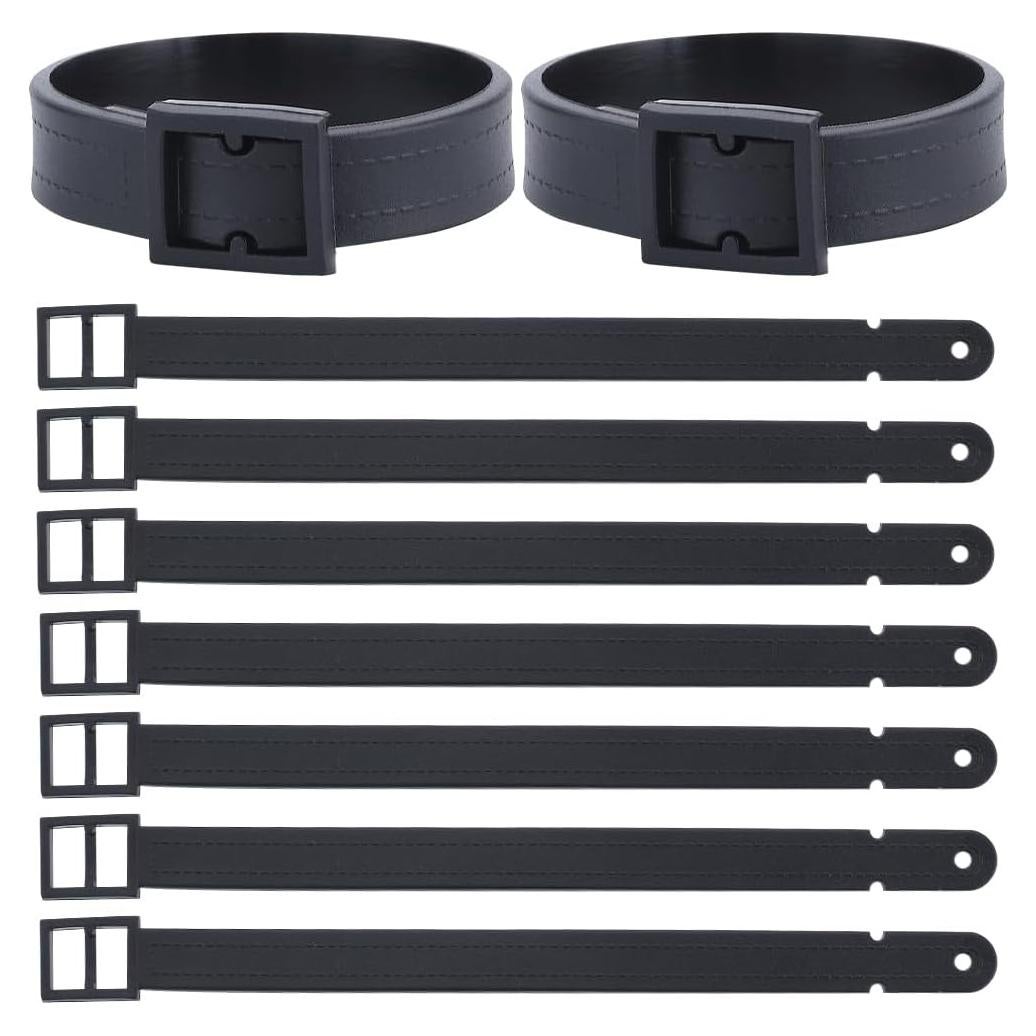 10 Pcs Correa de Etiqueta de Equipaje GORGECRAFT PVC Negro