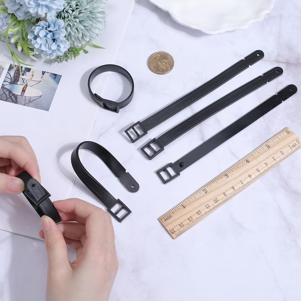10 Pcs Correa de Etiqueta de Equipaje GORGECRAFT PVC Negro
