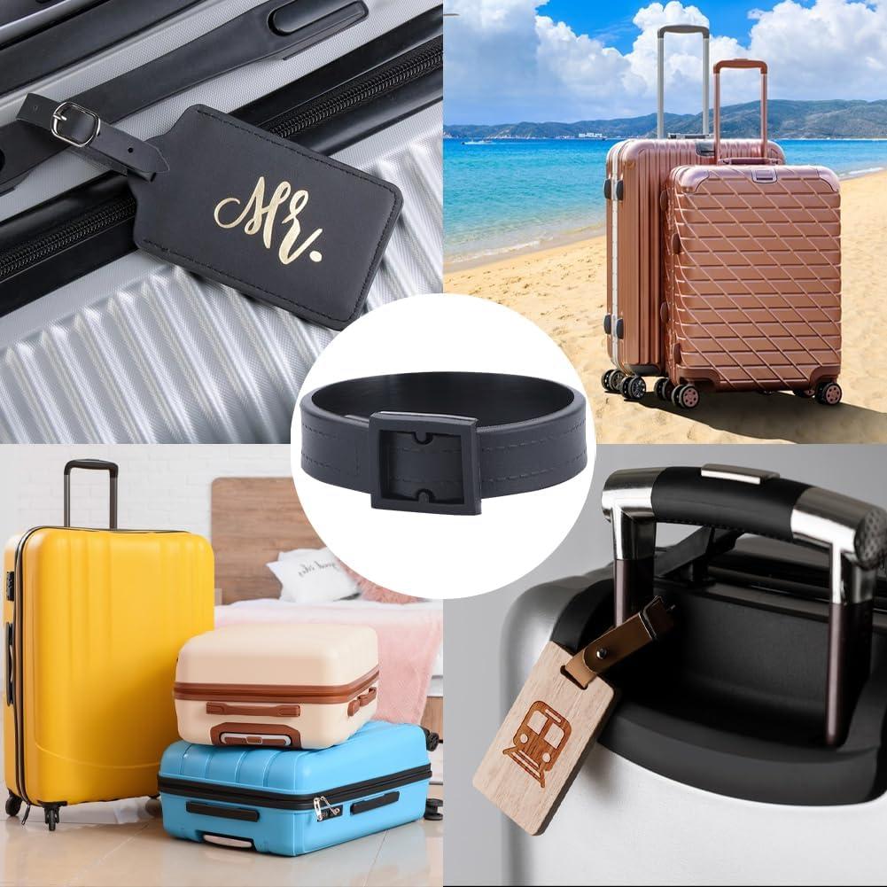 10 Pcs Correa de Etiqueta de Equipaje GORGECRAFT PVC Negro