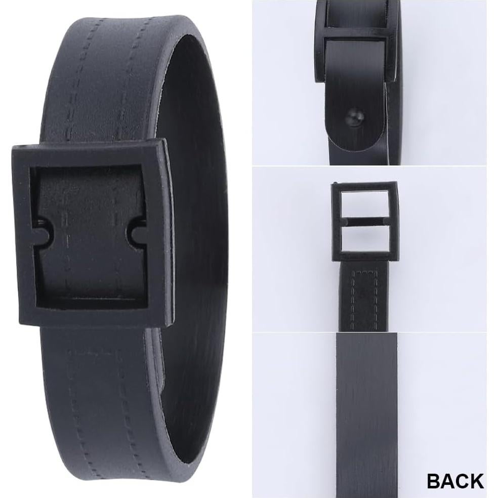 10 Pcs Correa de Etiqueta de Equipaje GORGECRAFT PVC Negro