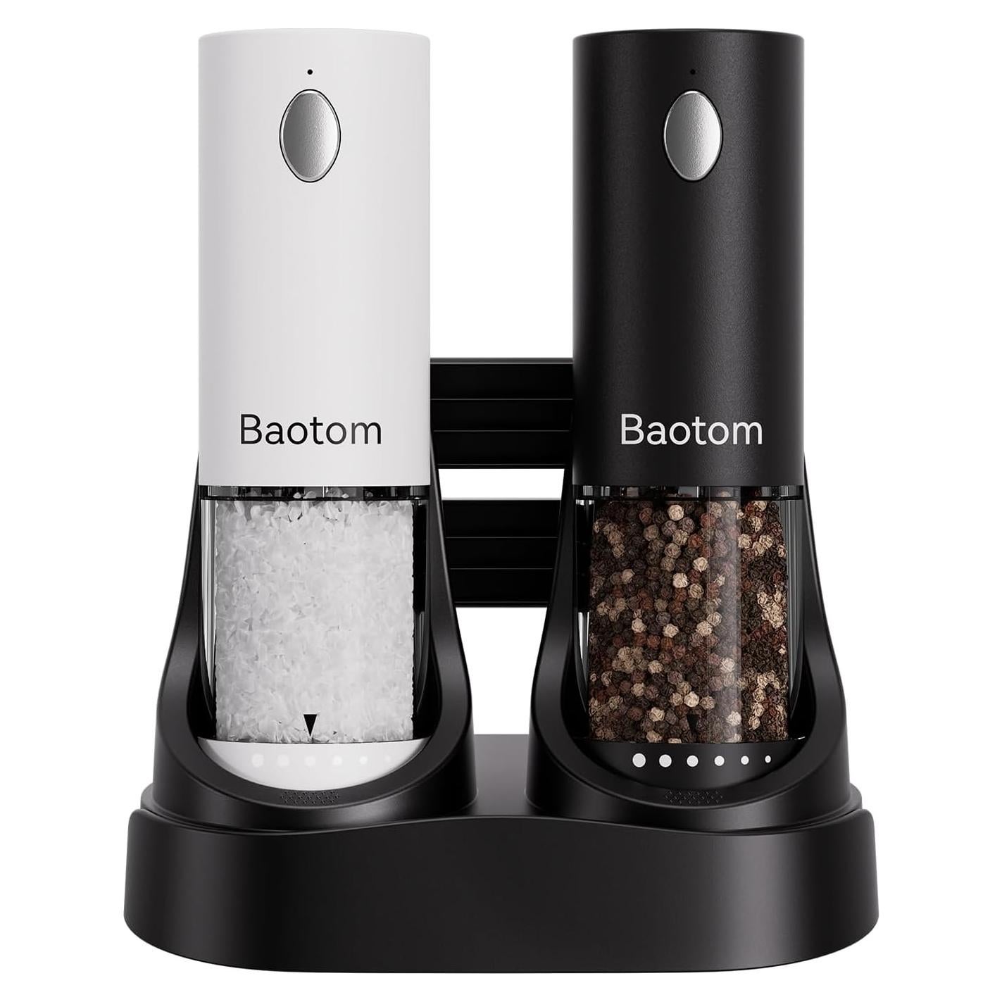 Juego de Molinillos Eléctricos de Sal y Pimienta con Luz LED