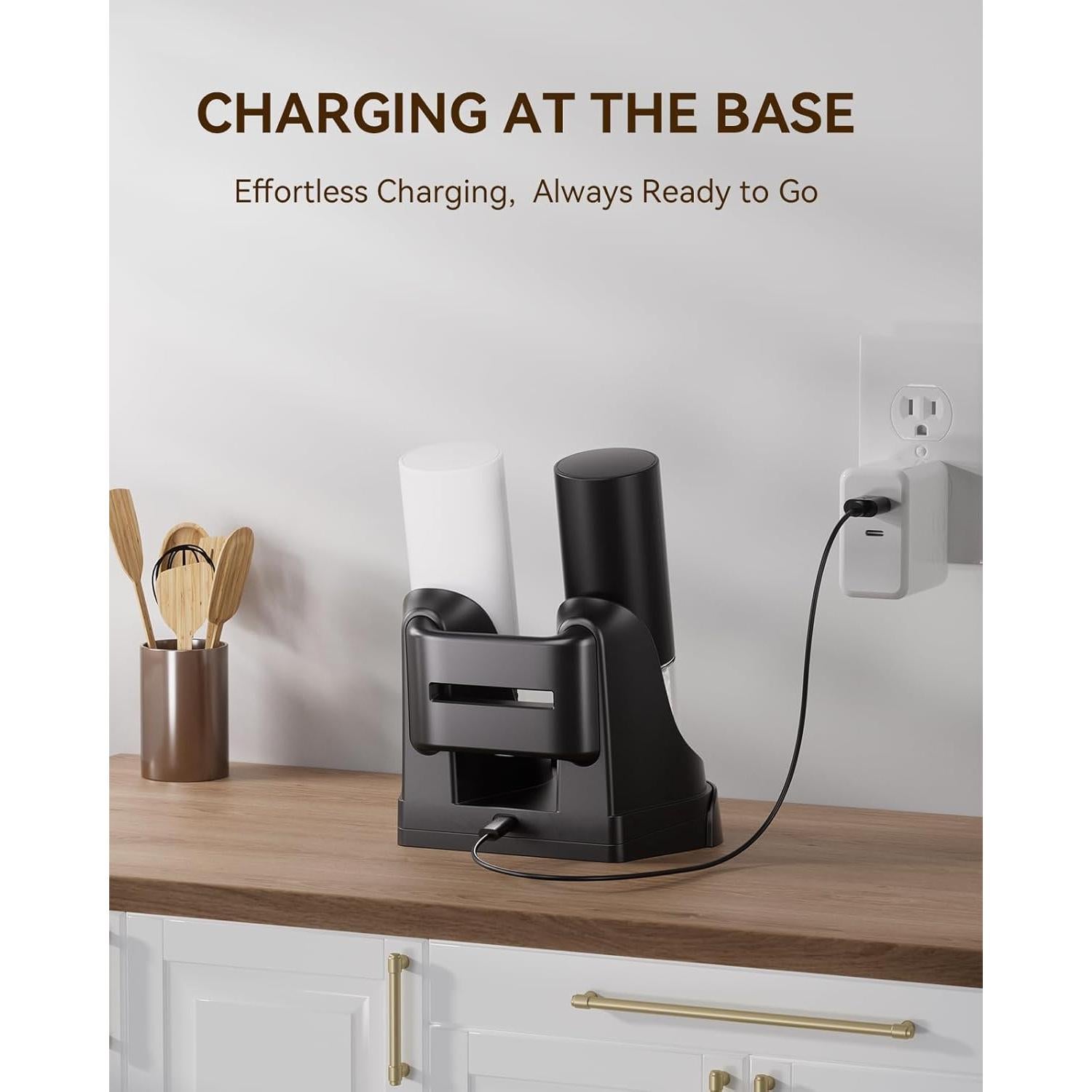 Juego de Molinillos Eléctricos de Sal y Pimienta con Luz LED