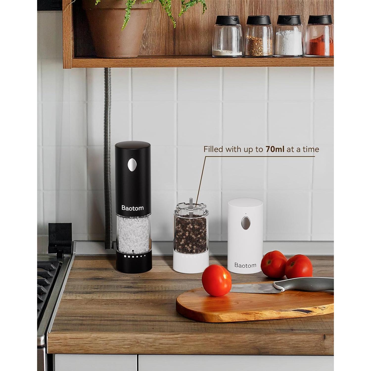 Juego de Molinillos Eléctricos de Sal y Pimienta con Luz LED