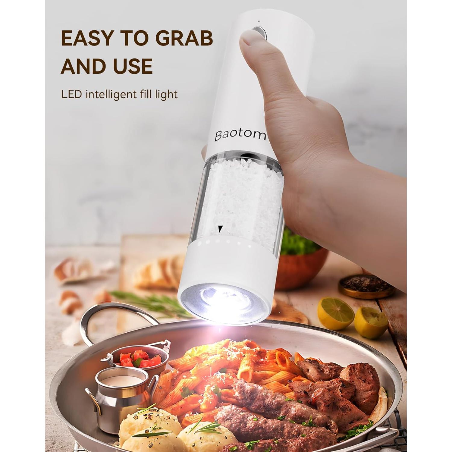 Juego de Molinillos Eléctricos de Sal y Pimienta con Luz LED