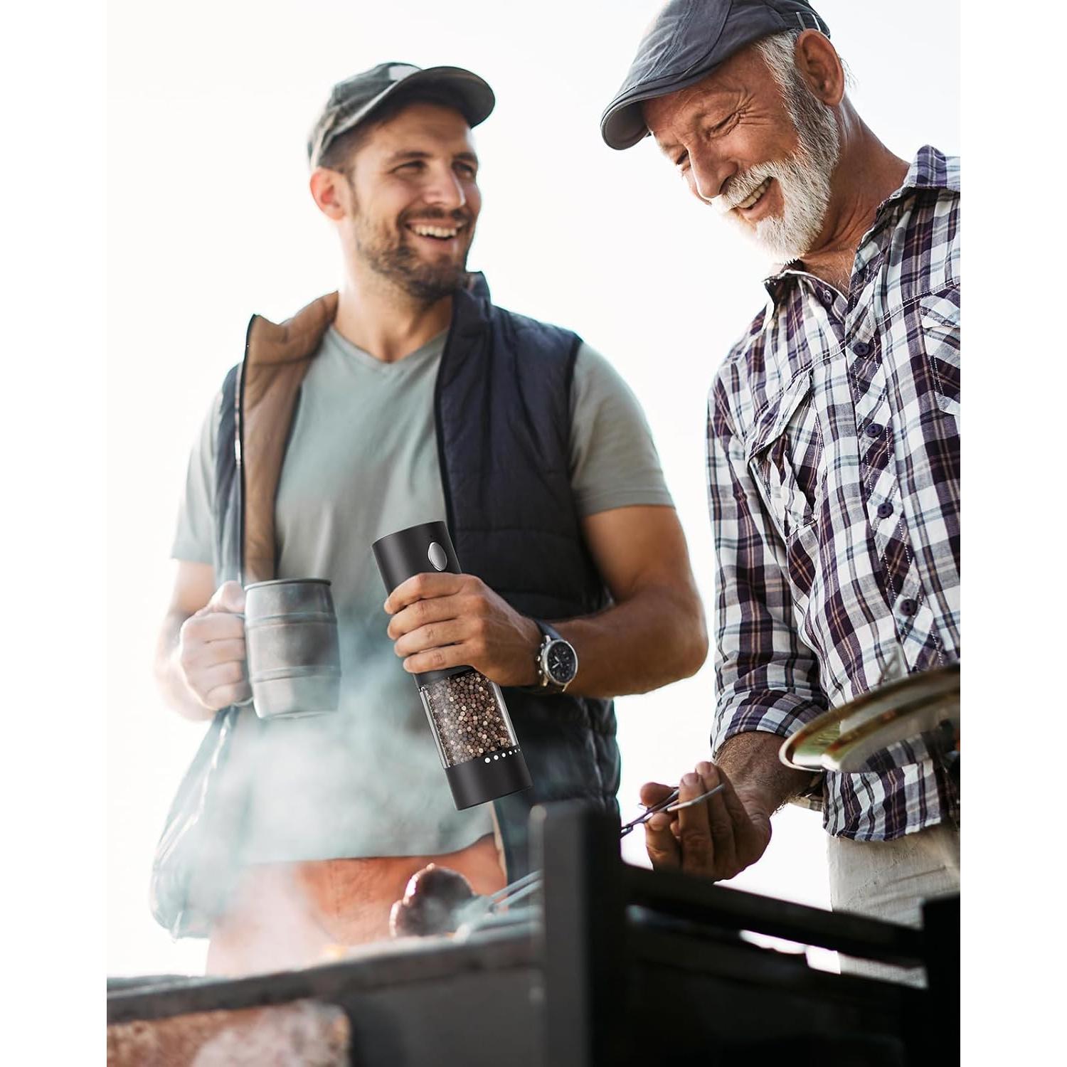 Juego de Molinillos Eléctricos de Sal y Pimienta con Luz LED