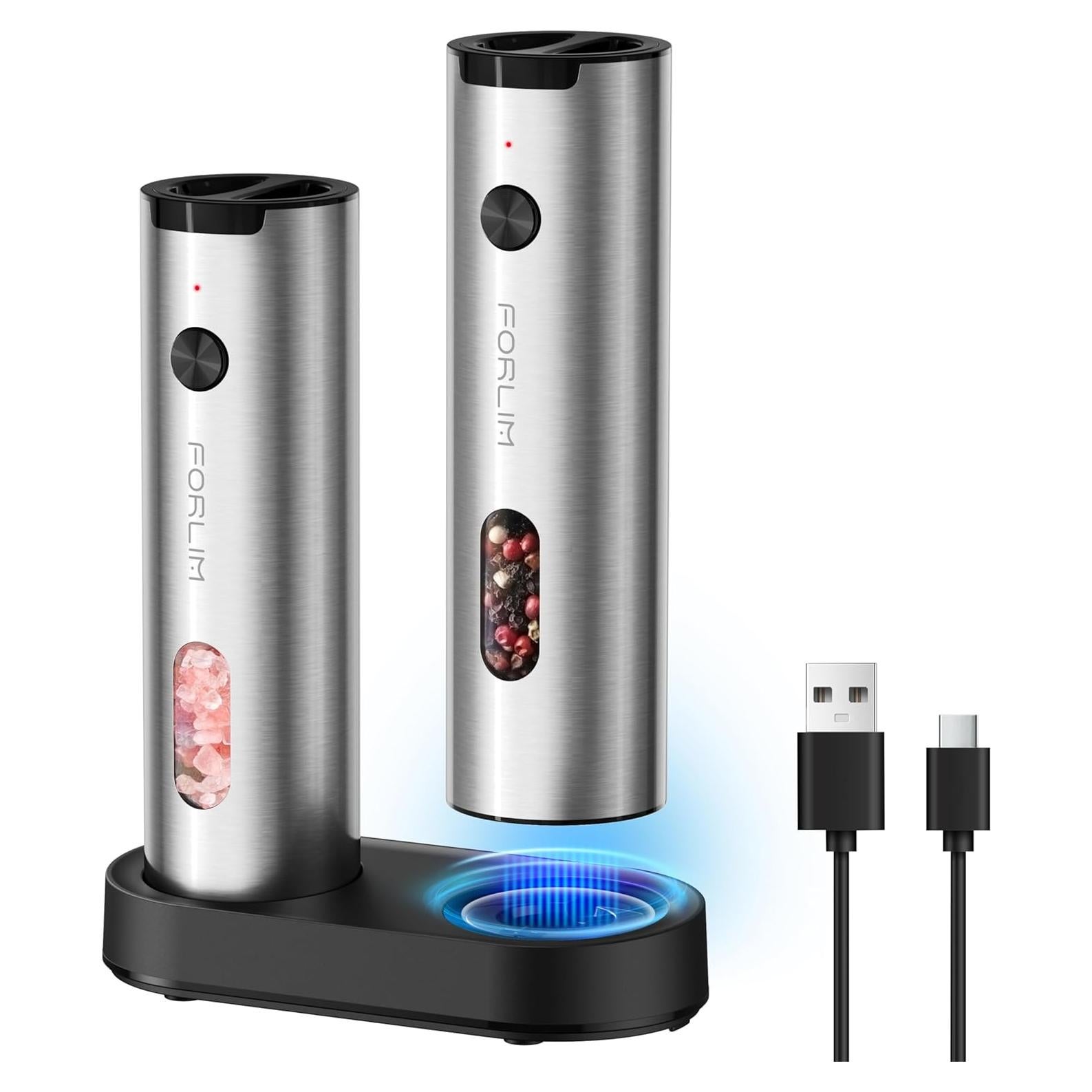 Molinillos Eléctricos de Sal y Pimienta FORLIM Recargables 110ml