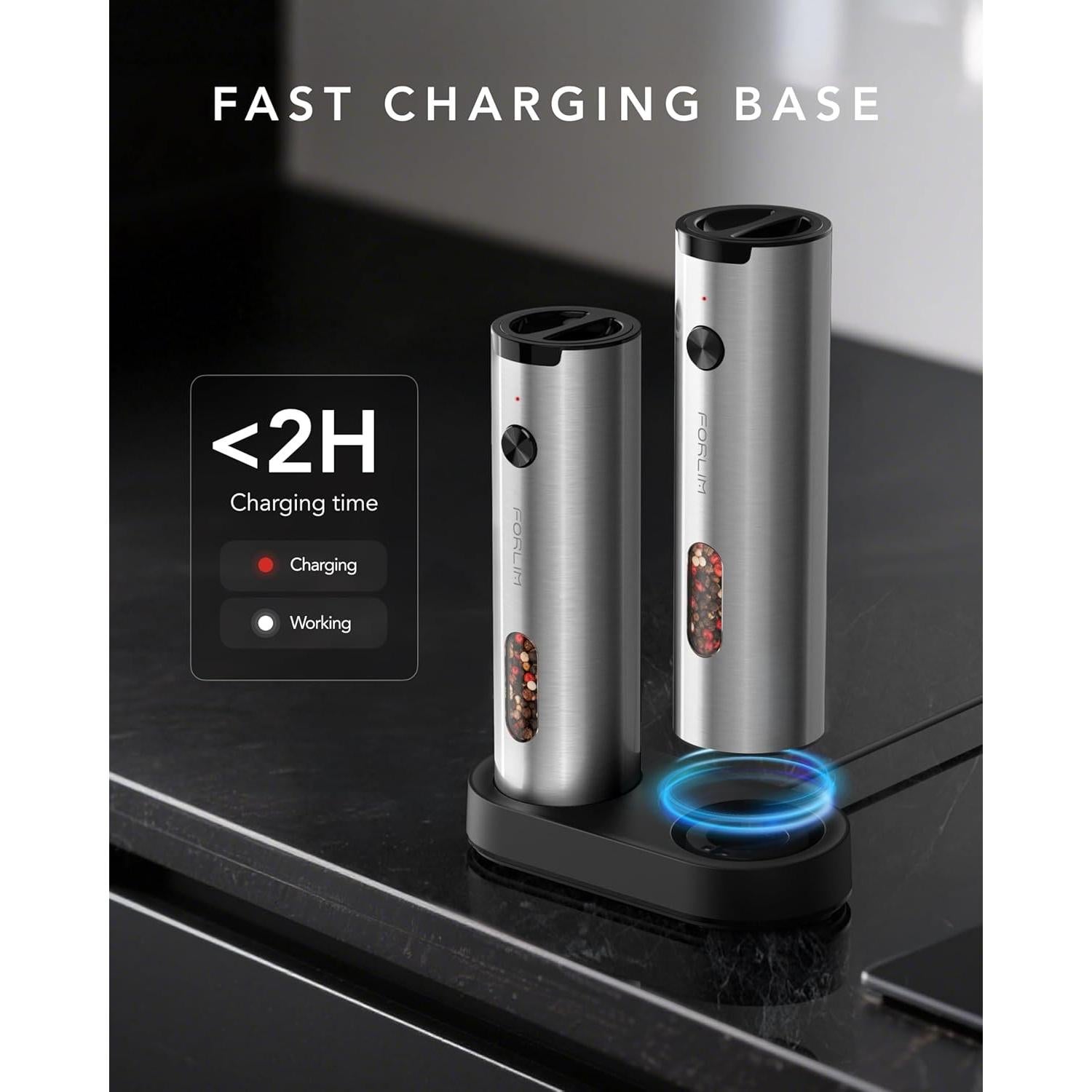 Molinillos Eléctricos de Sal y Pimienta FORLIM Recargables 110ml