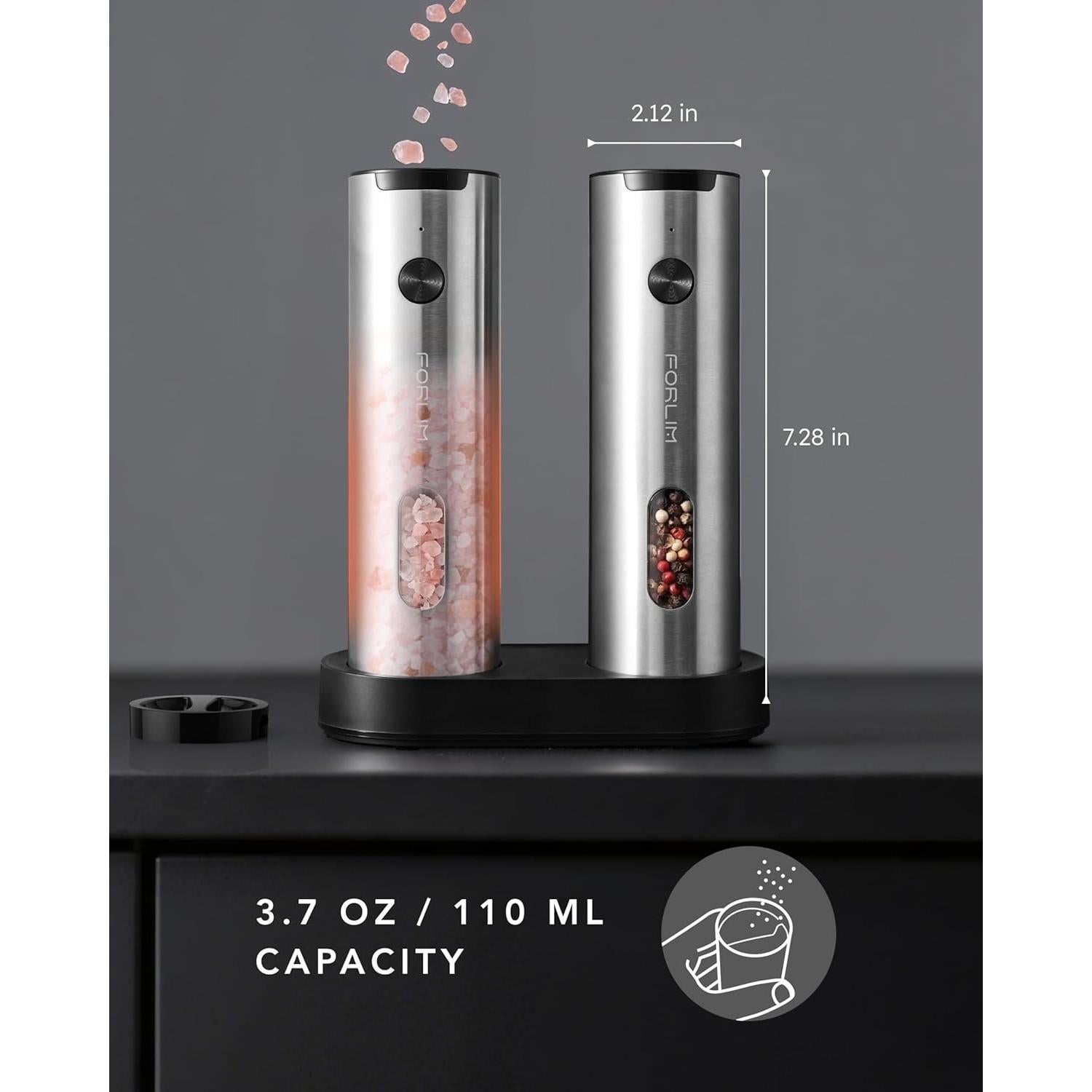 Molinillos Eléctricos de Sal y Pimienta FORLIM Recargables 110ml