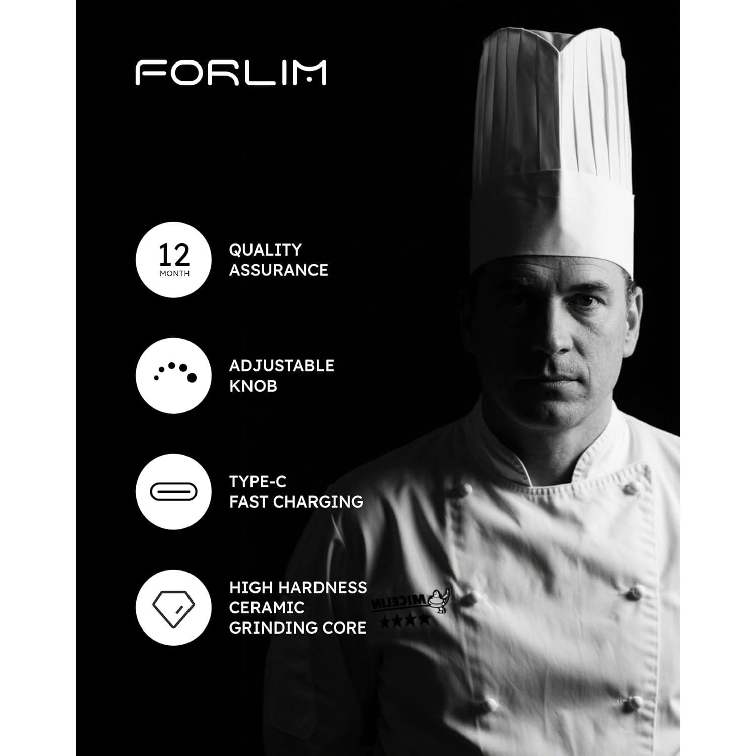 Molinillos Eléctricos de Sal y Pimienta FORLIM Recargables 110ml