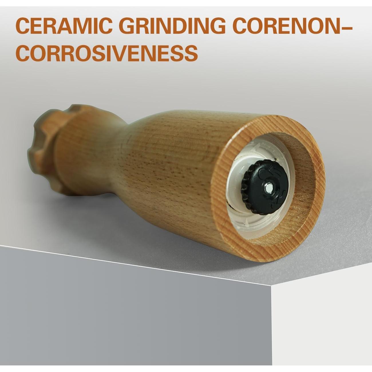 Molino de Pimienta y Sal Zeikiwe de Madera 20.32 cm Ajustable